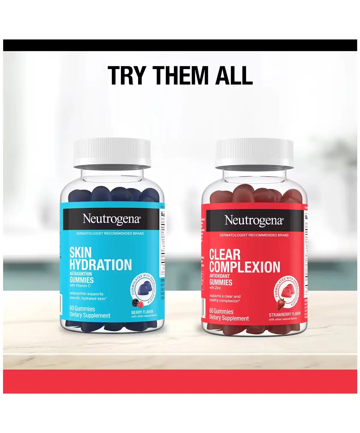 Neutrogena® Clear Complexion Antioxidant Gummies with Zinc 60CT