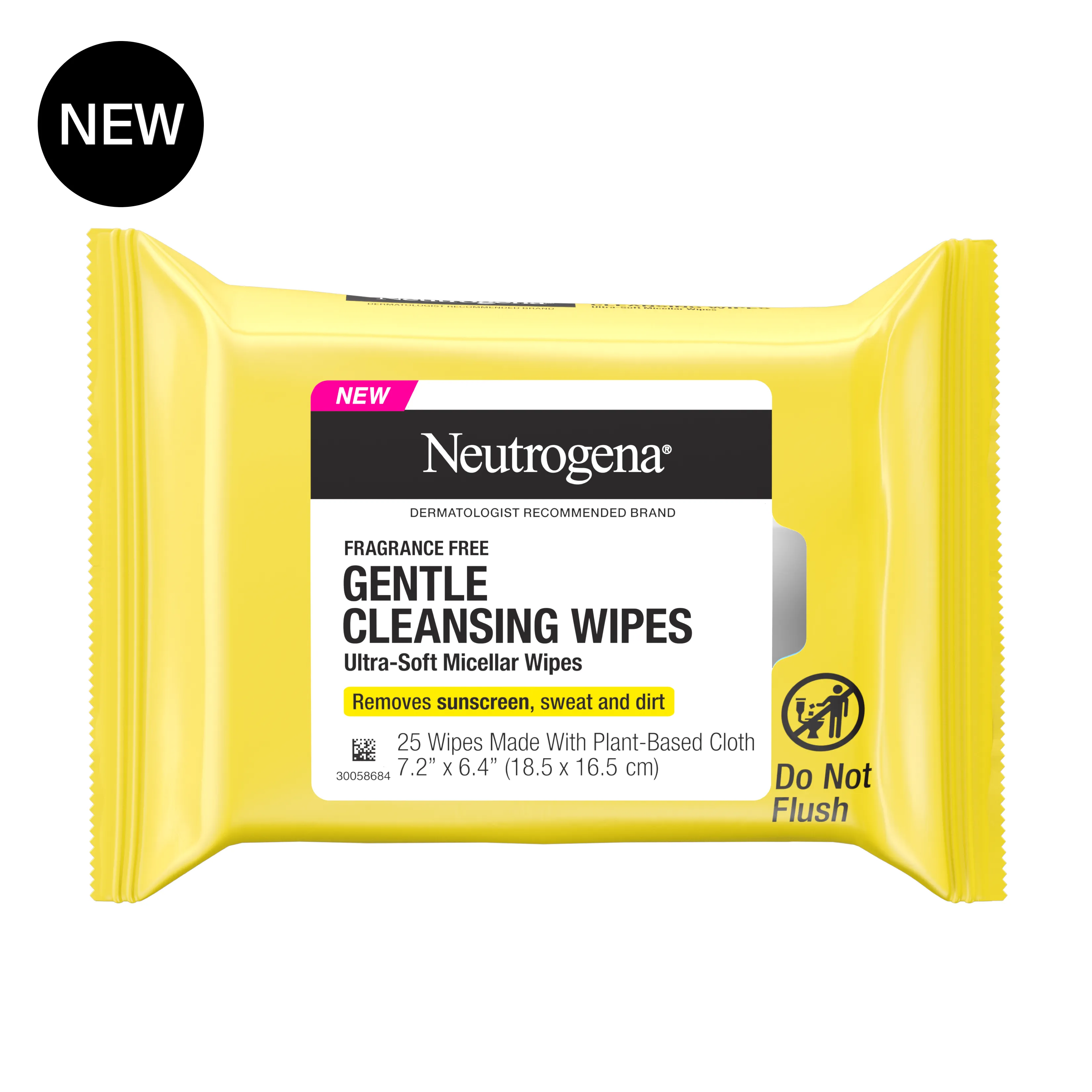 Gentle Cleansing Wipes, Ultra-Soft Micellar Wipes, Fragrance Free, 25 ct, front image with badge