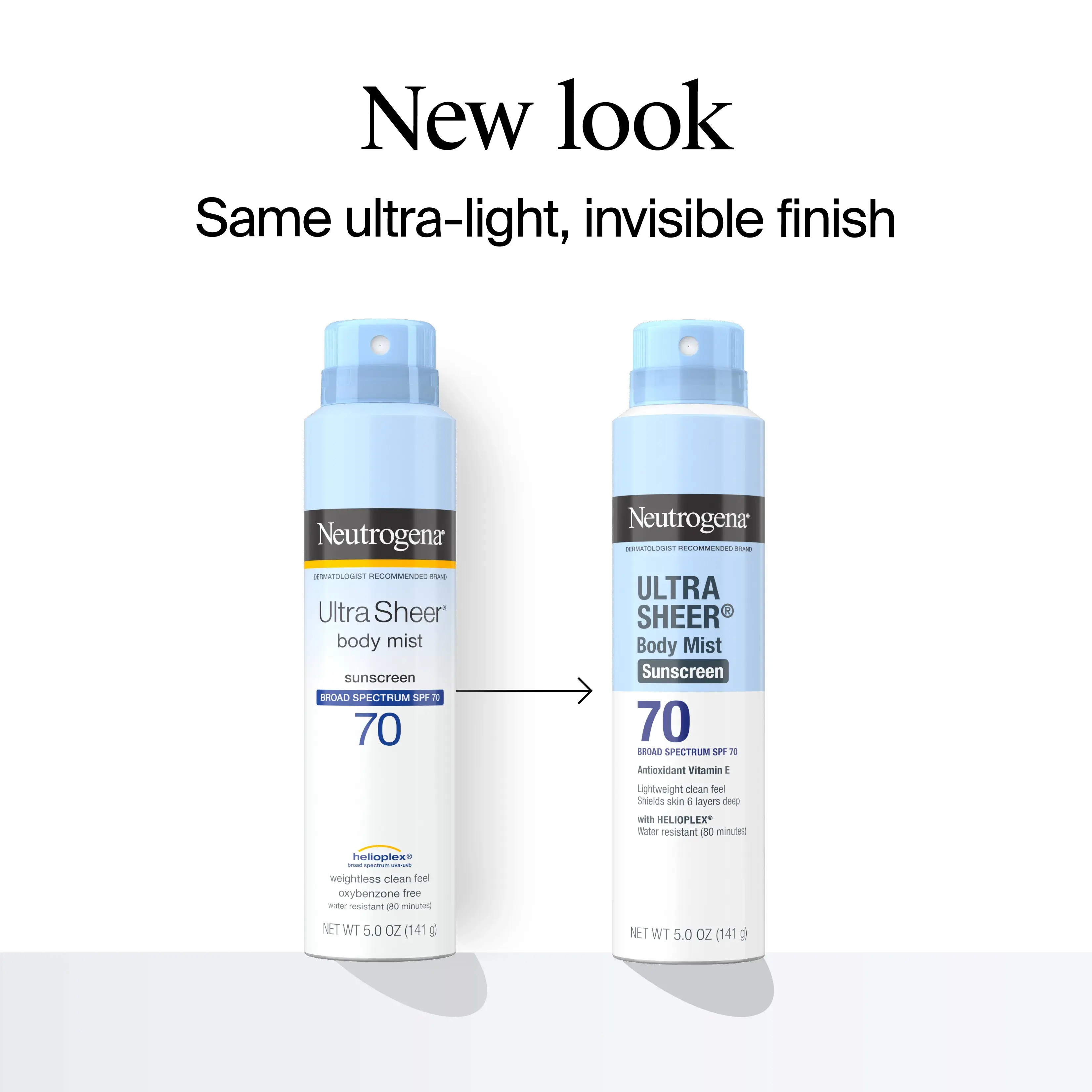 Neutrogena Ultra Sheer Body Mist Sunscreen Broad Spectrum SPF 70, 5 Oz