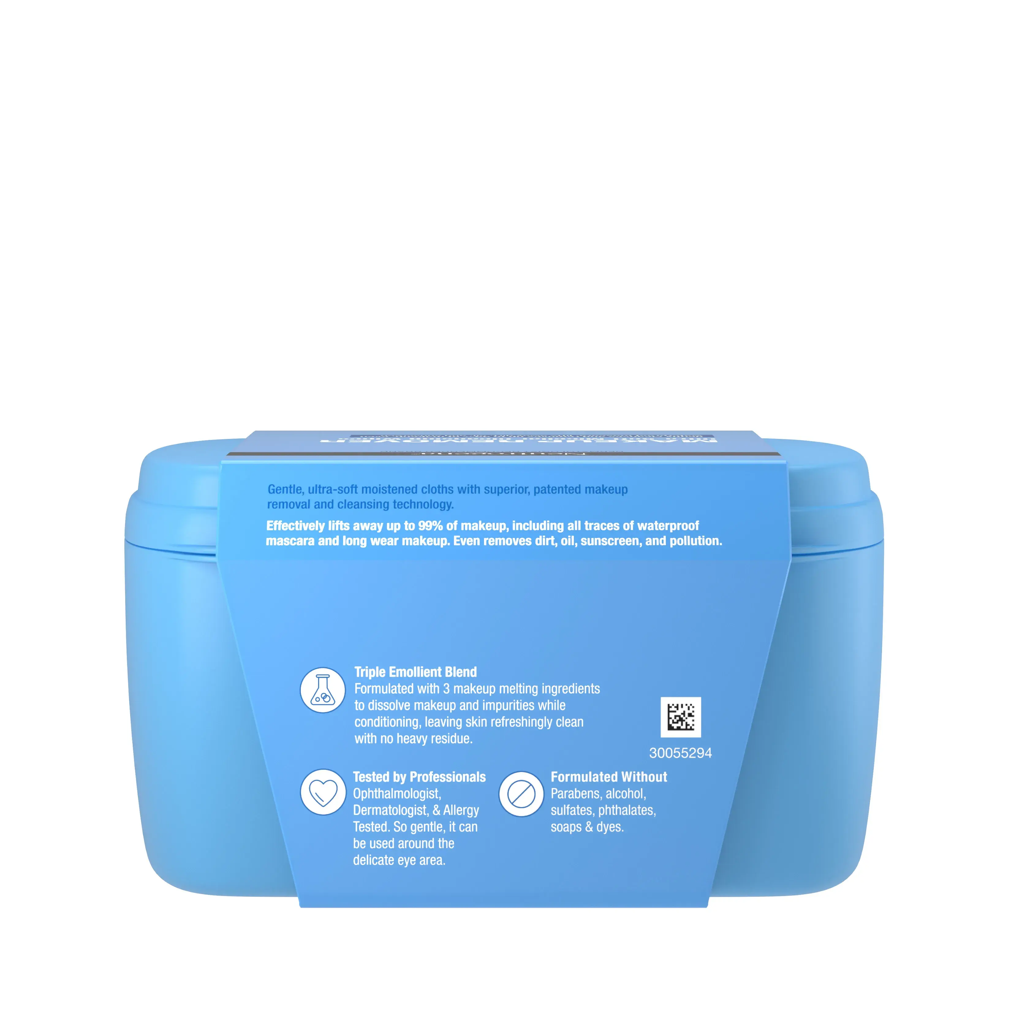 Makeup Remover Cleansing Wipes - 25 Ct Vanity Pack Back of Packaging
