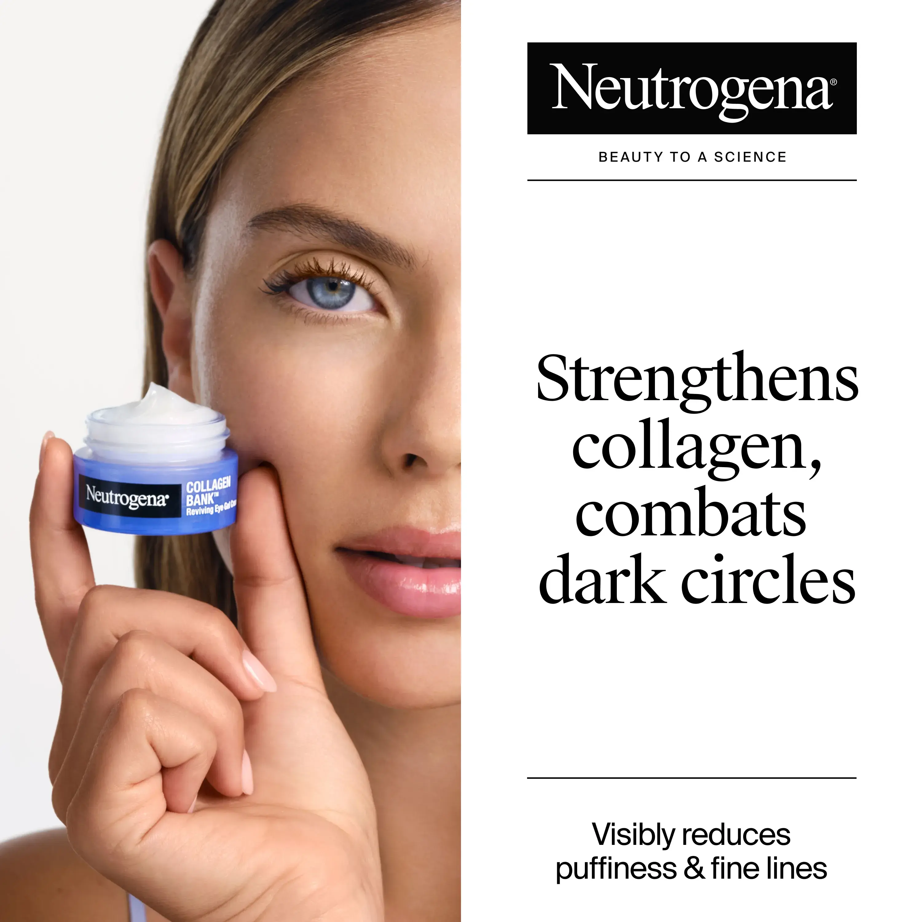 strengthens collagen, combats dark circles. Visibly reduces puffiness & fine lines.