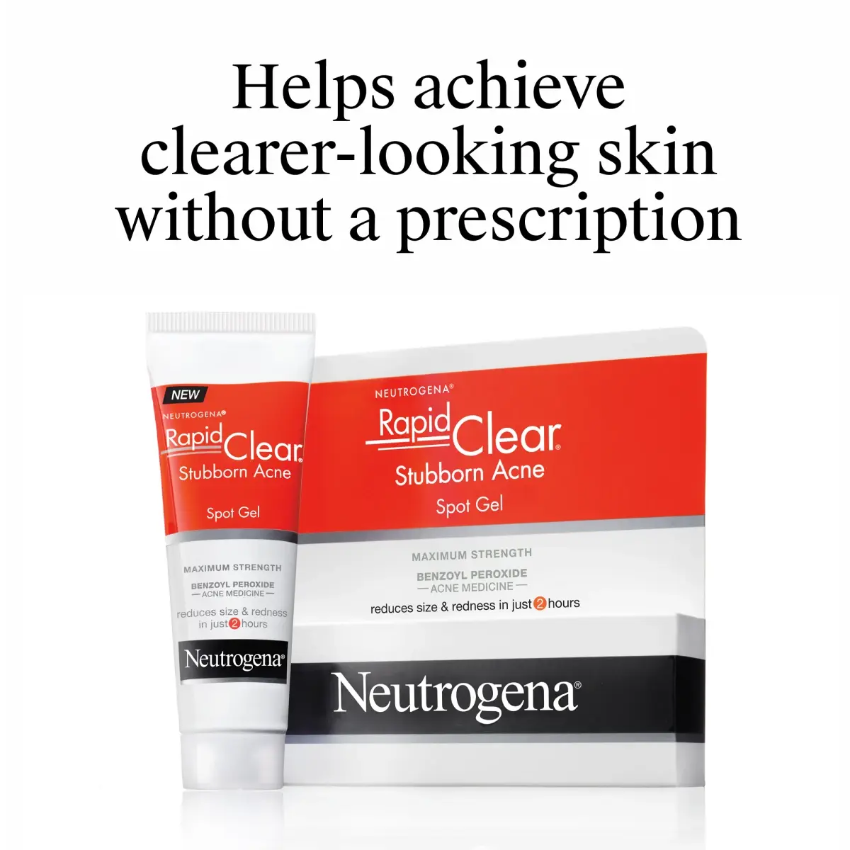 Neutrogena® Rapid Clear Stubborn Acne Spot Gel helps achieve clearer-looking skin without a prescription