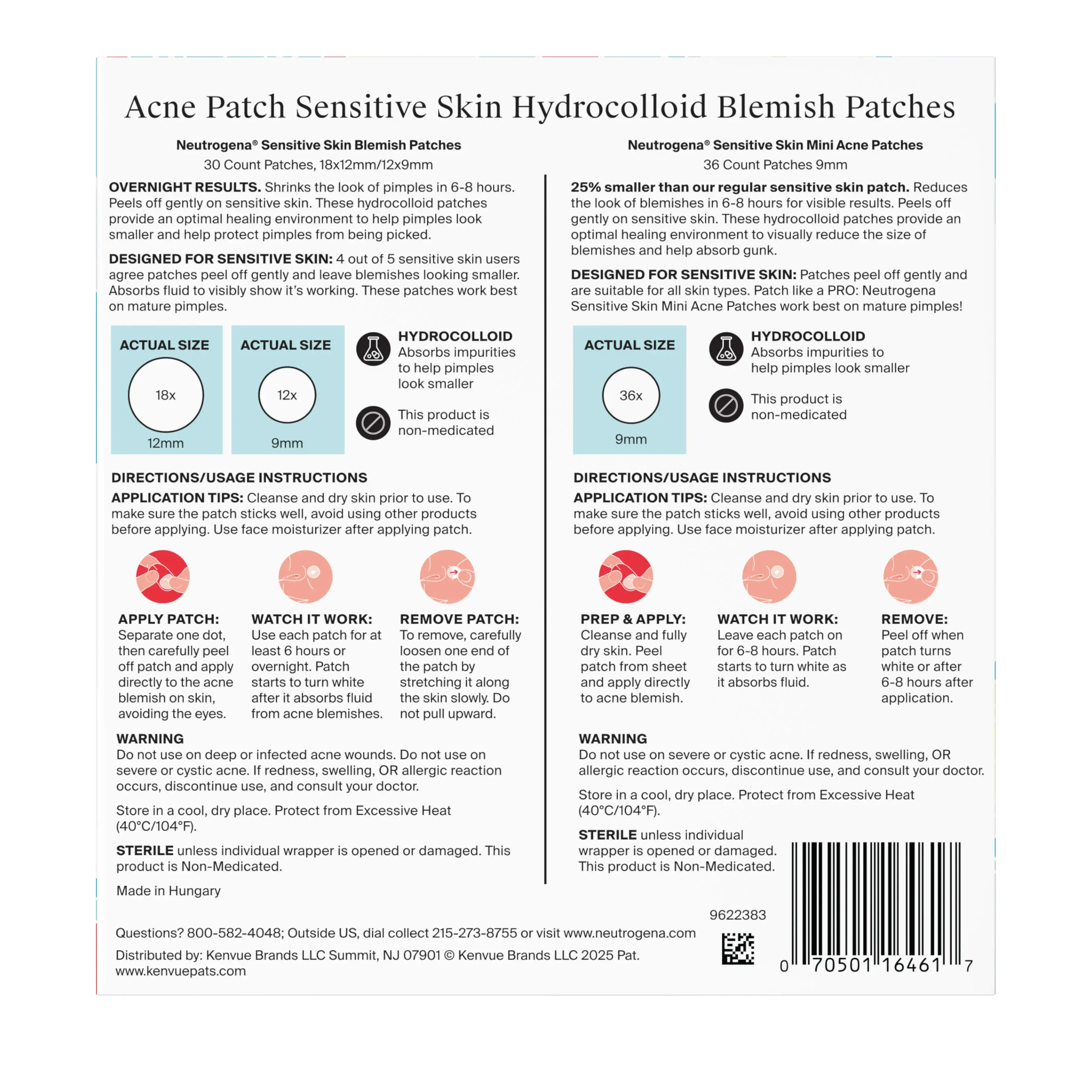 Flawless Fix Sensitive Skin Acne Patch Duo Back of Packaging 
