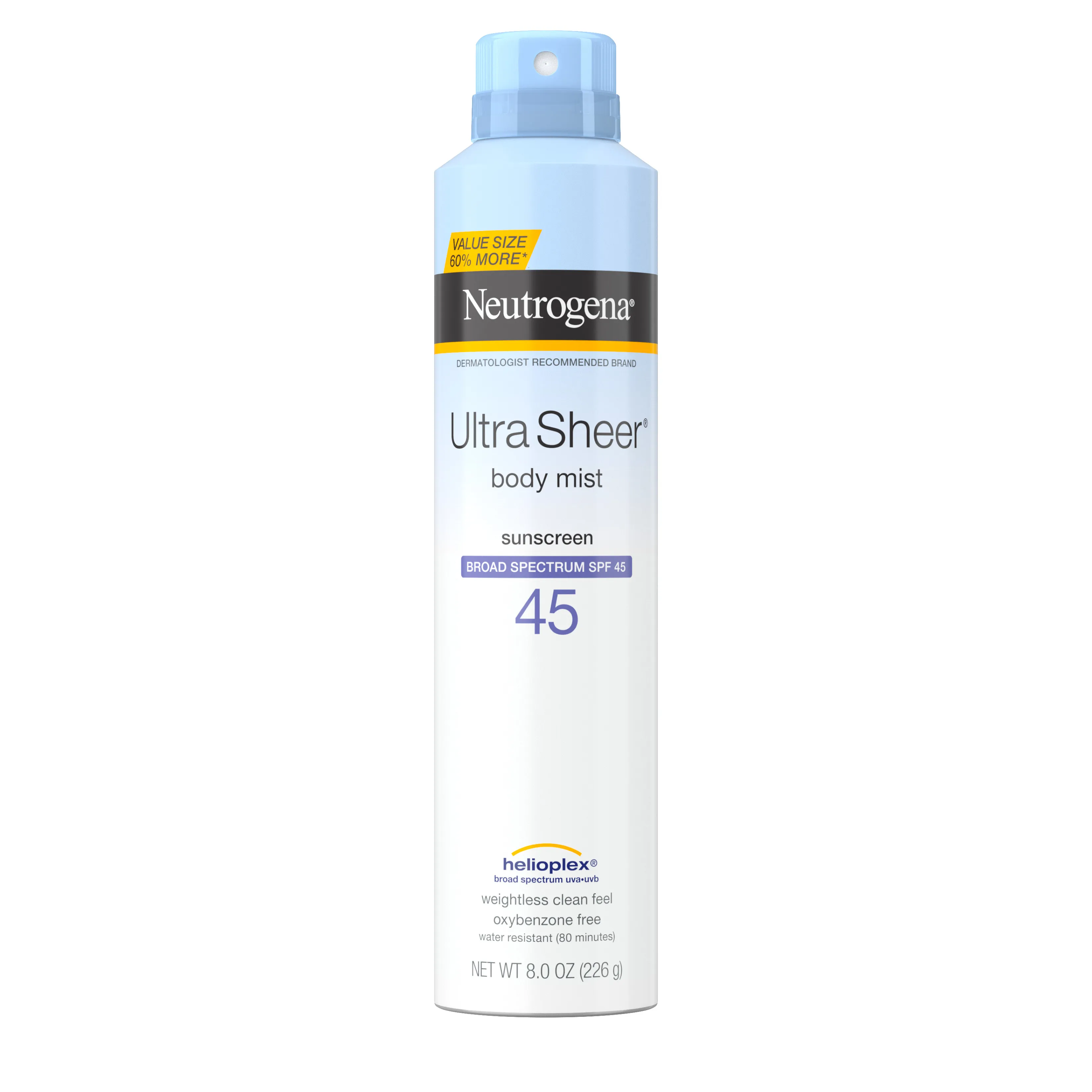 Neutrogena Ultra Sheer® Body Mist Sunscreen Broad Spectrum SPF 45, 5 Oz