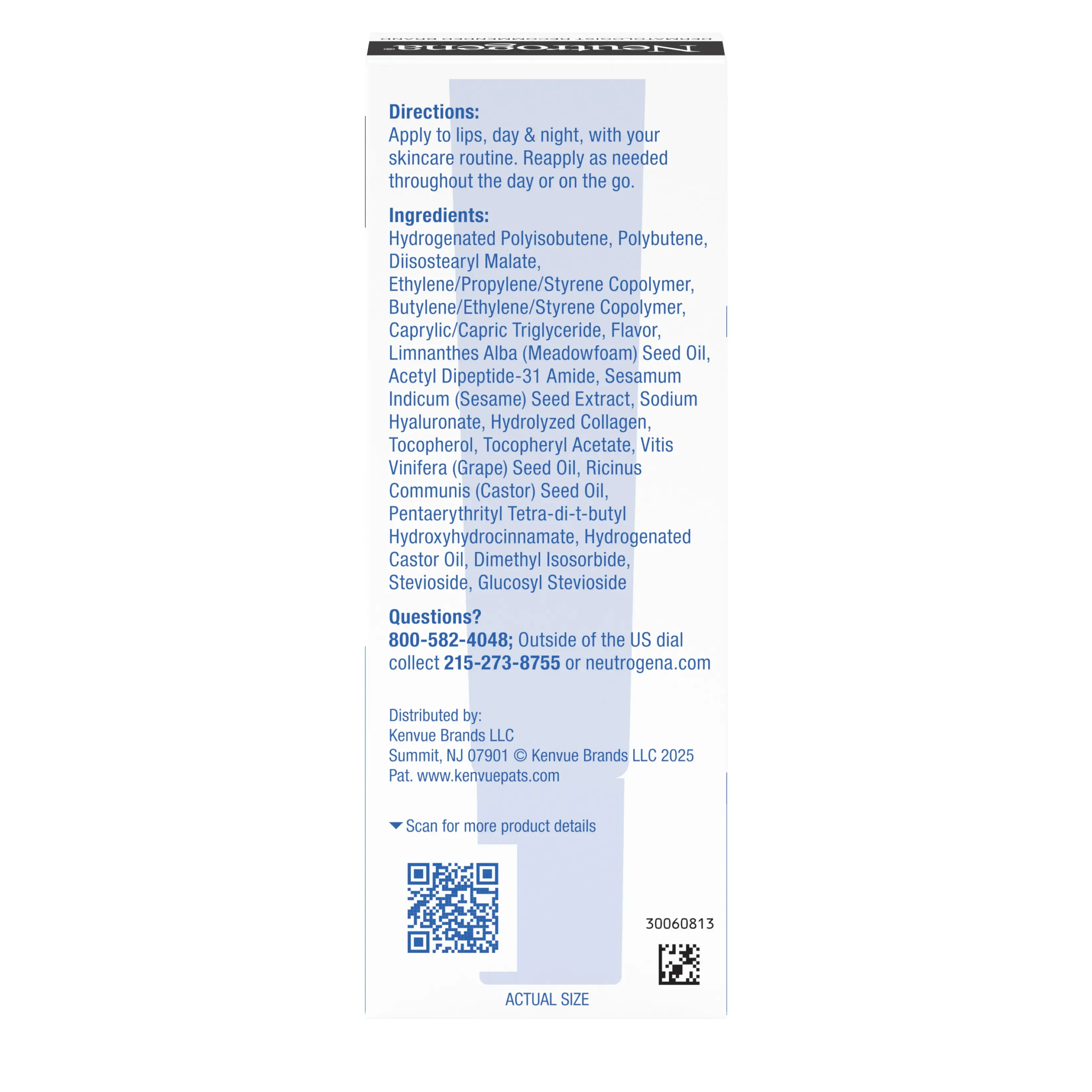 Neutrogena Collagen Bank Lip Plumping Treatment (Vanilla) Back of Packaging