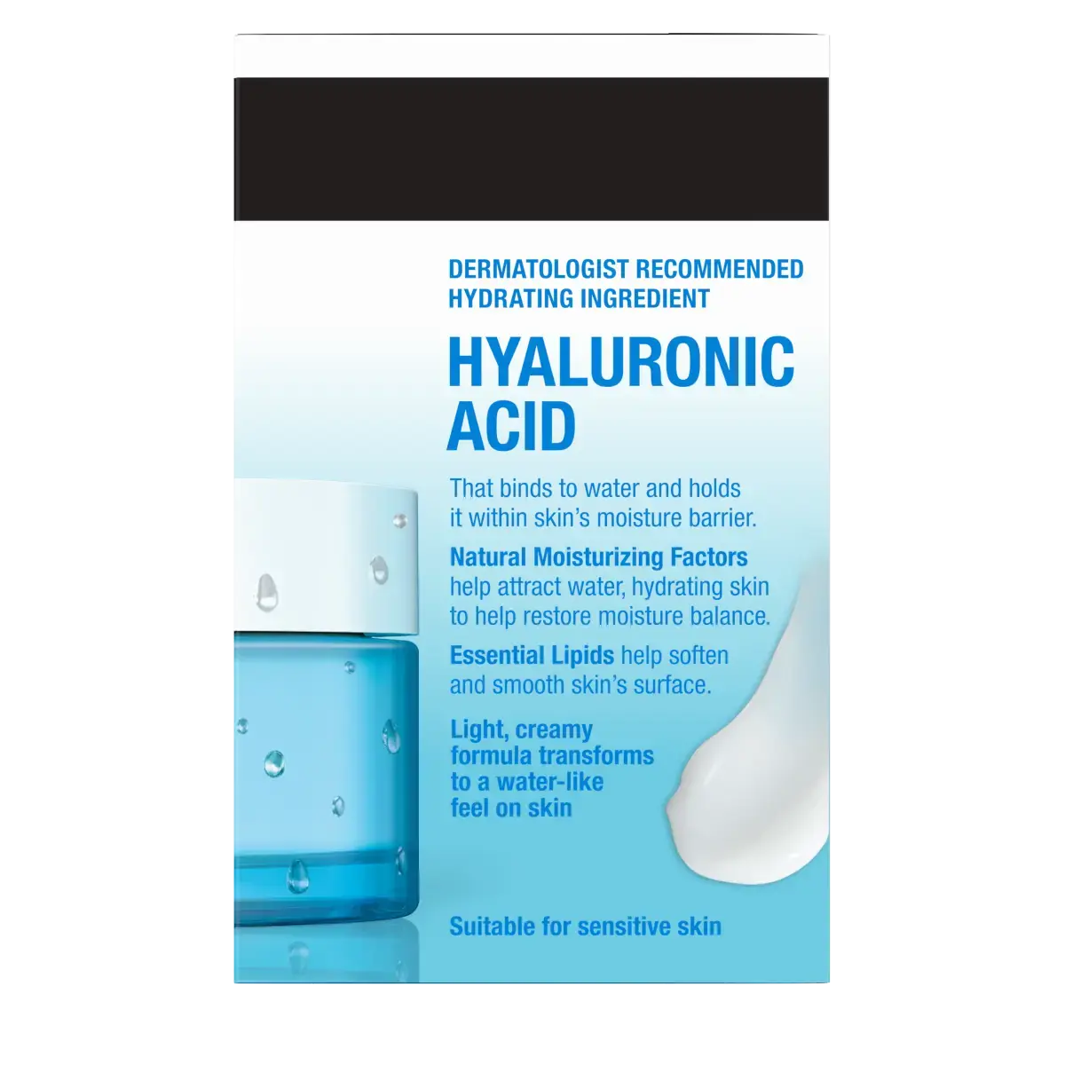 Neutrogena® Hydro Boost Hyaluronic Acid Water Cream Fragrance Free Facial Moisturizer 1.7 Fl. Oz, left side pack