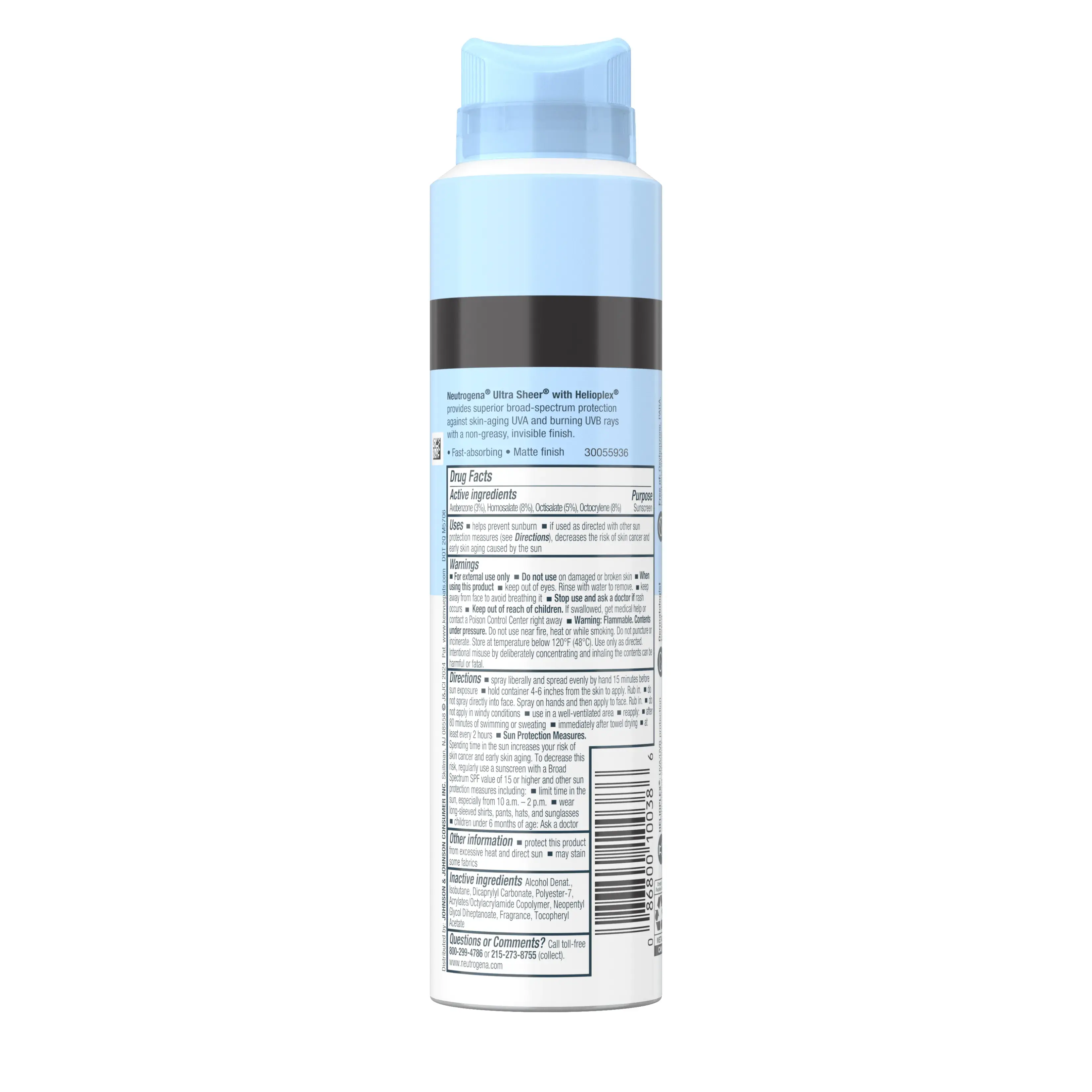Neutrogena Ultra Sheer Body Mist Sunscreen Spray Broad Spectrum SPF 30, 5 Oz