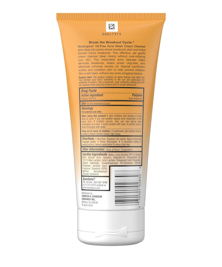 Oil-Free Acne Wash Cream Cleanser