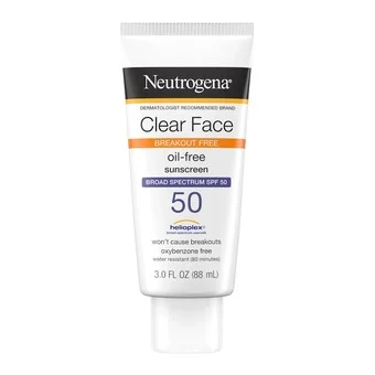 Clear Face Break-Out Free Liquid Lotion Sunscreen Broad Spectrum SPF 50