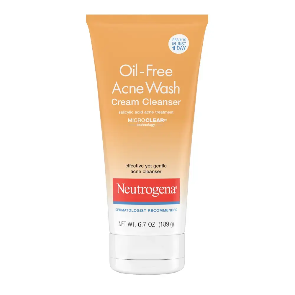 Neutrogena® Oil-Free Acne Wash Cream Cleanser Front of Packaging 