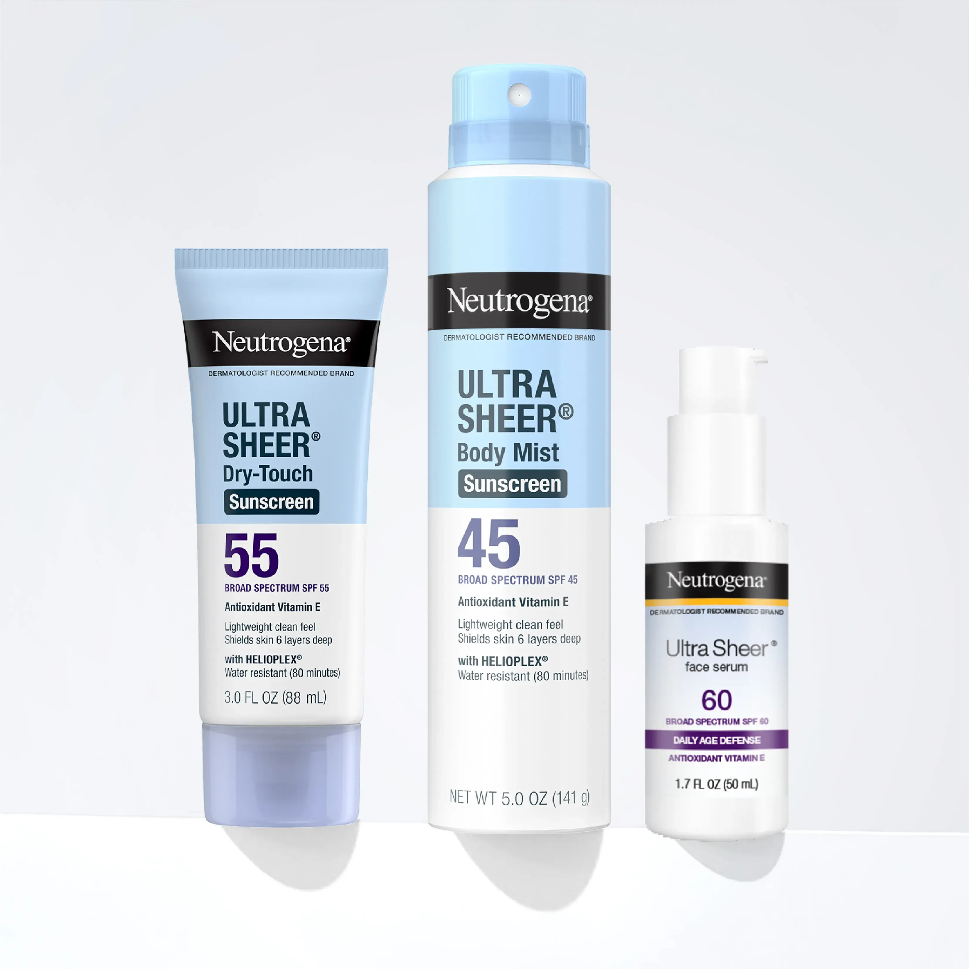 Neutrogena Ultra Sheer Dry-Touch Sunscreen Lotion Broad Spectrum SPF 55, 3 Fl. Oz