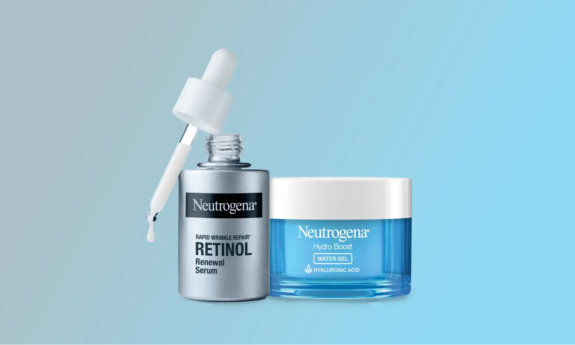 Packaging of Rapid Wrinkle Repair Serum & Hydro Boost Gel Moisturizer