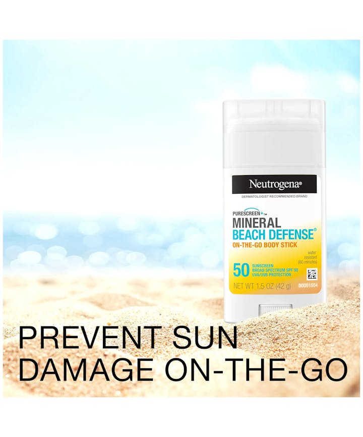 Neutrogena&reg; Purescreen+&trade; Mineral Beach Defense&trade; On-The-Go Body Stick Sunscreen SPF 50