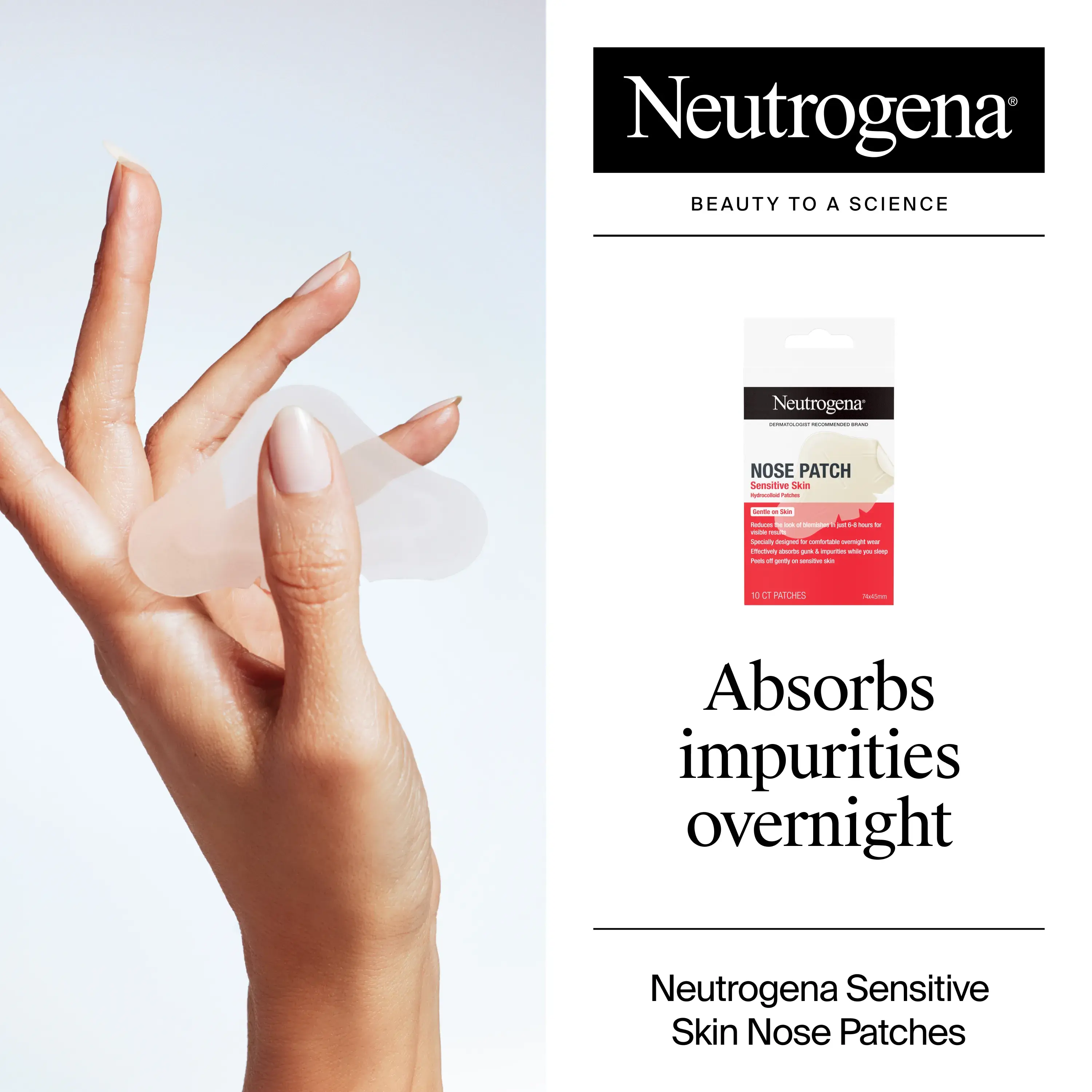 Neutrogena Sensible Skin Nose Patches. Absorbs impurities overnight.