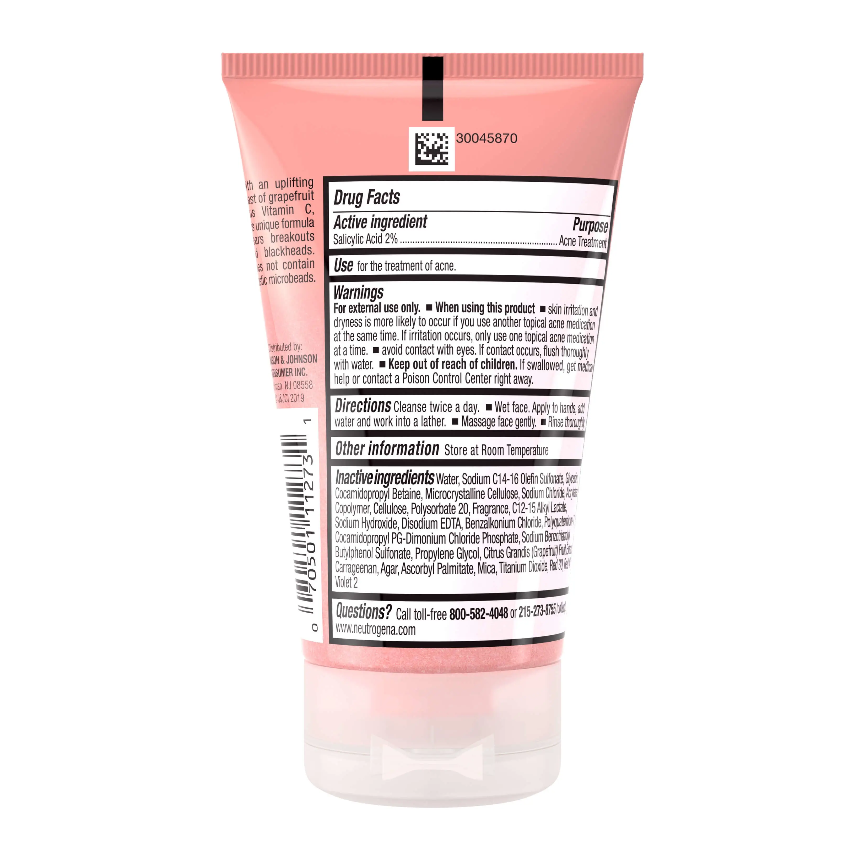 Oil-Free Acne Wash Pink Grapefruit Foaming Scrub