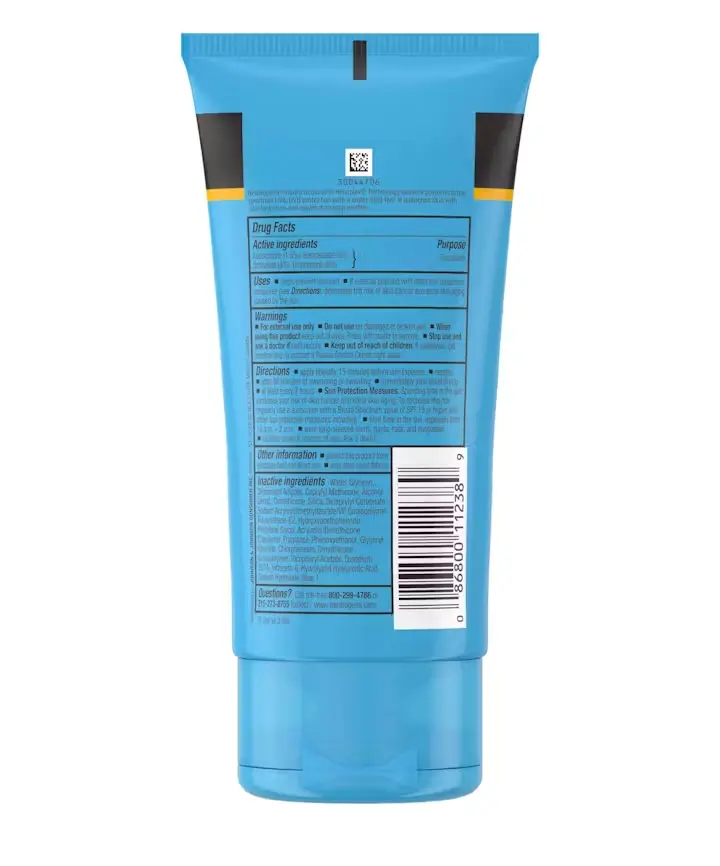 Hydro Boost Water Gel Lotion SPF 30, back of the package