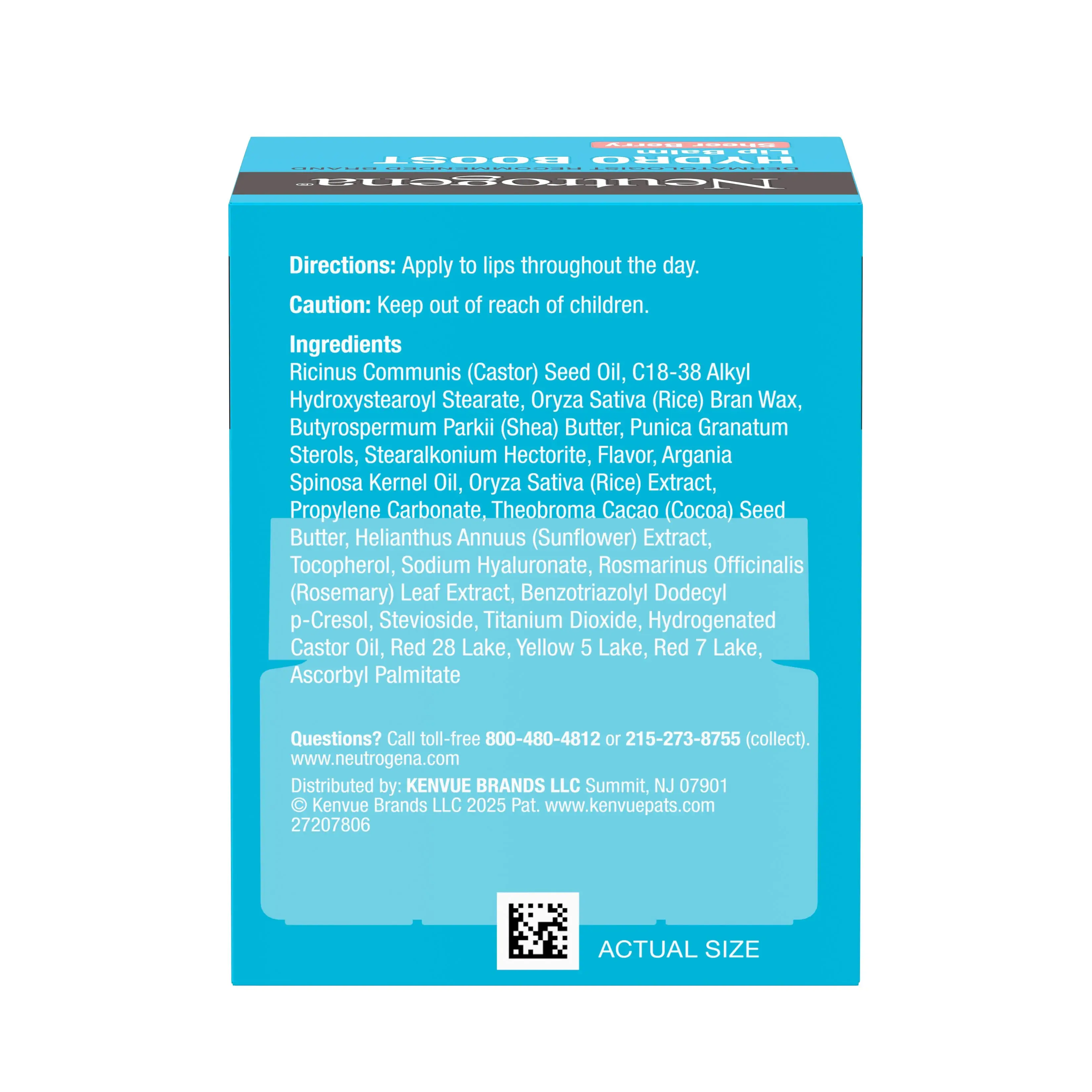 Neutrogena Hydro Boost Hyaluronic Acid Lip Balm, Sheer Berry, 0.5 Oz