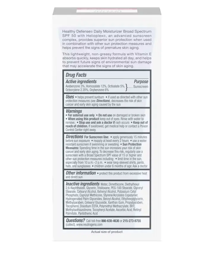 Neutrogena Healthy Defense® Daily Moisturizer with Sunscreen Broad Spectrum SPF 50
