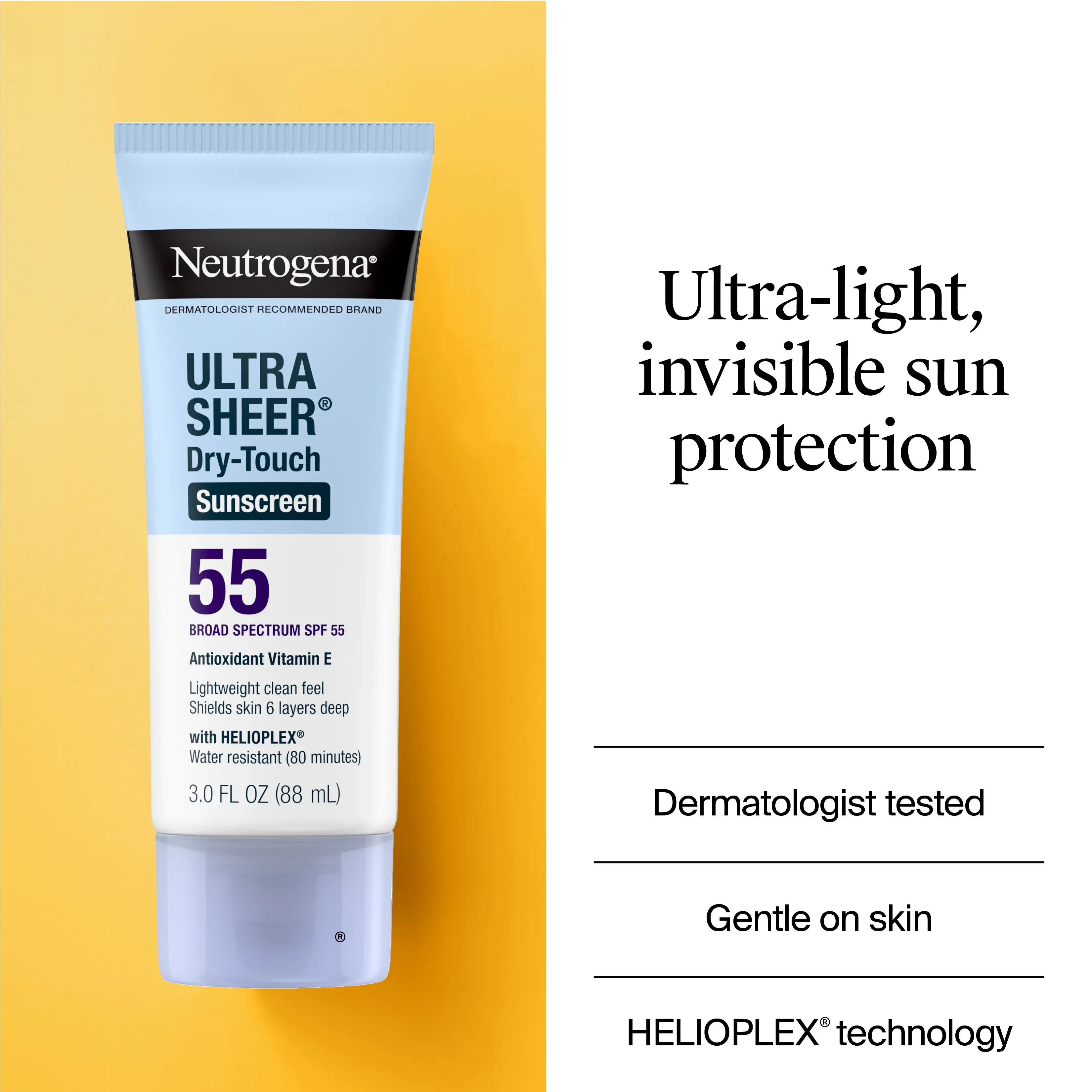 Neutrogena Ultra Sheer Dry-Touch Sunscreen Lotion Broad Spectrum SPF 55, 3 Fl. Oz