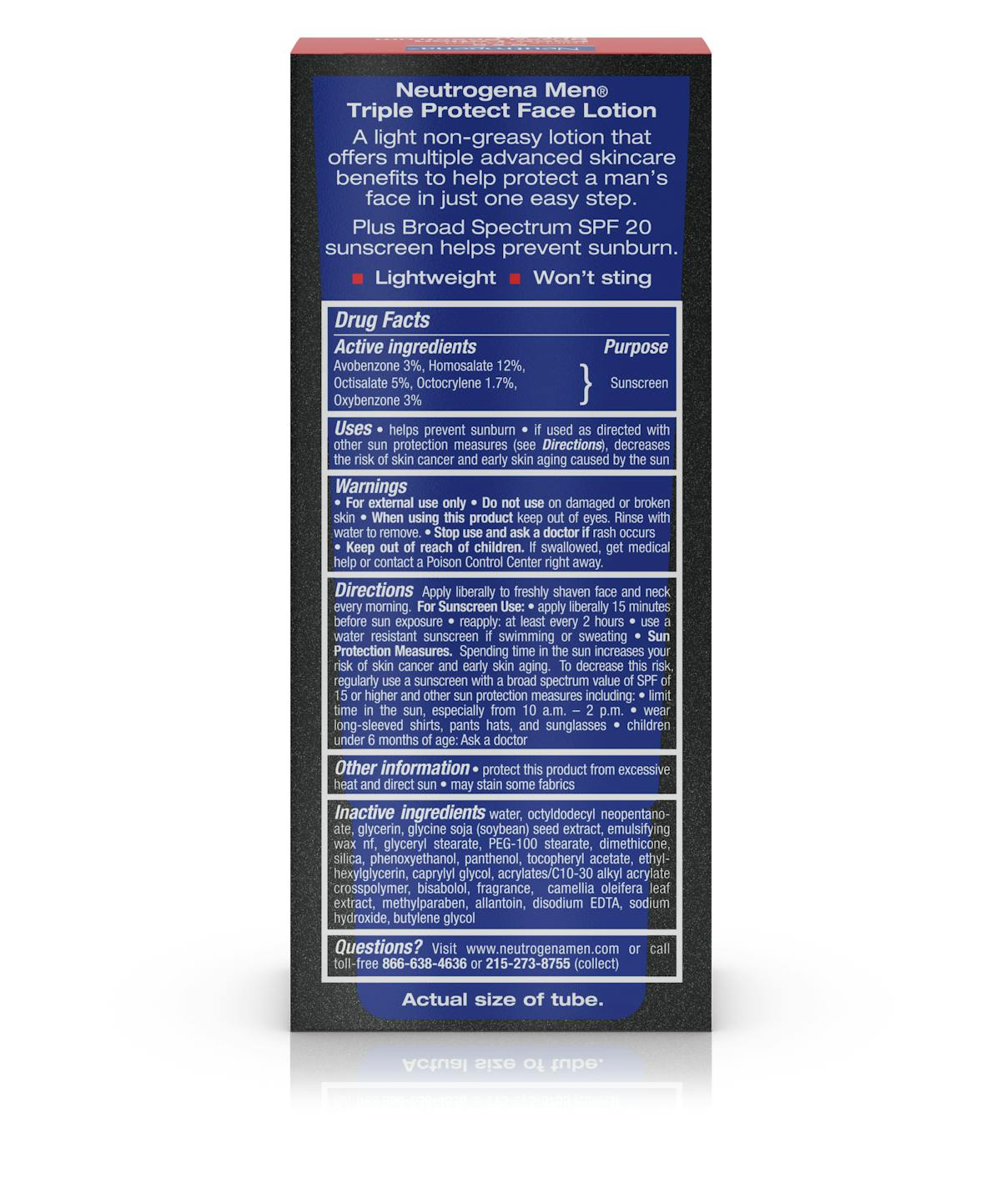 Neutrogena® Men Triple Protect Face Lotion Broad Spectrum SPF 20