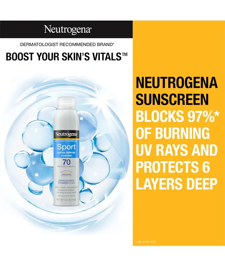 Neutrogena® Sport Active Defense with Broad Spectrum SPF 70 Sunscreen Spray