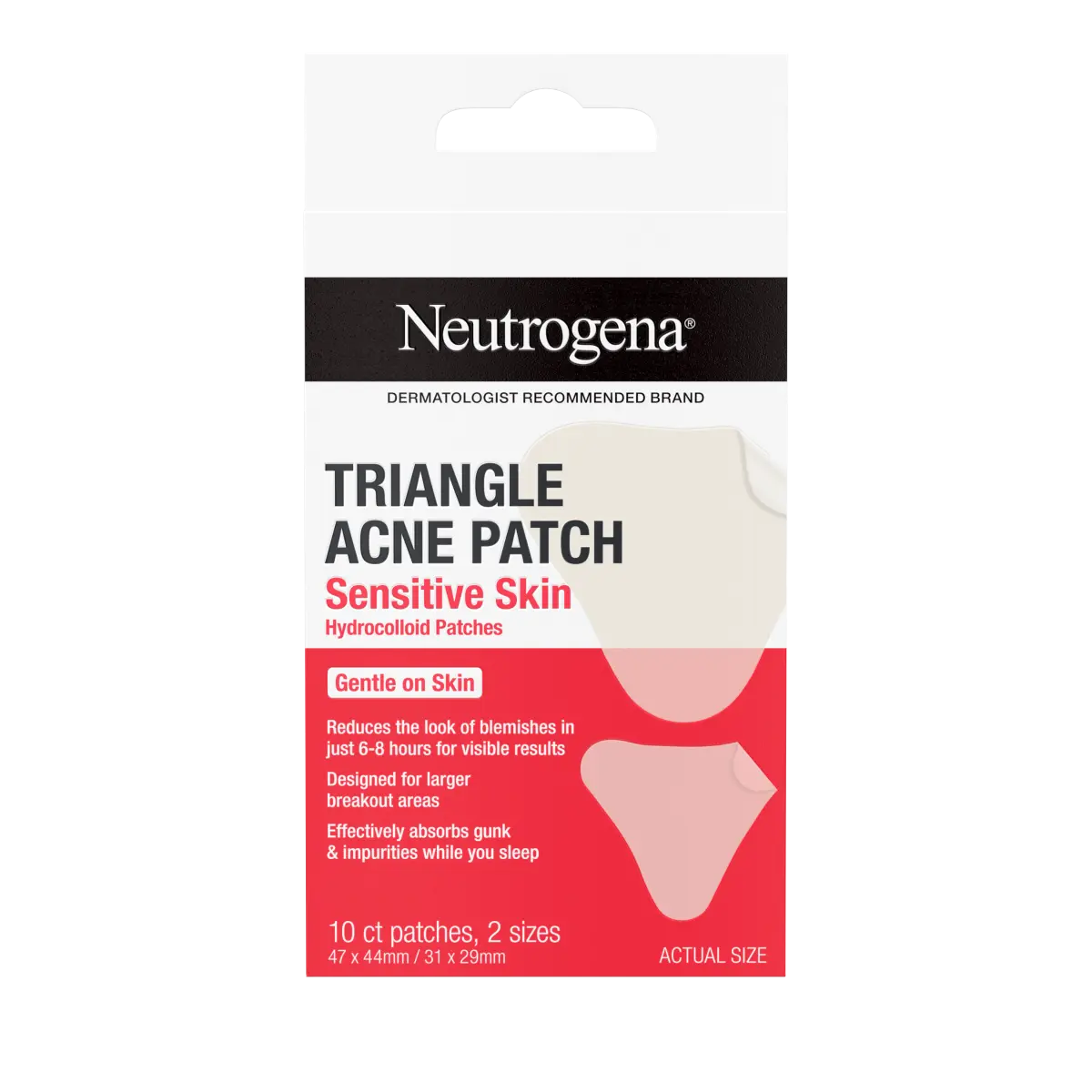 Hydrocolloid Triangle Acne Patches, Sensitive Skin, 10 ct