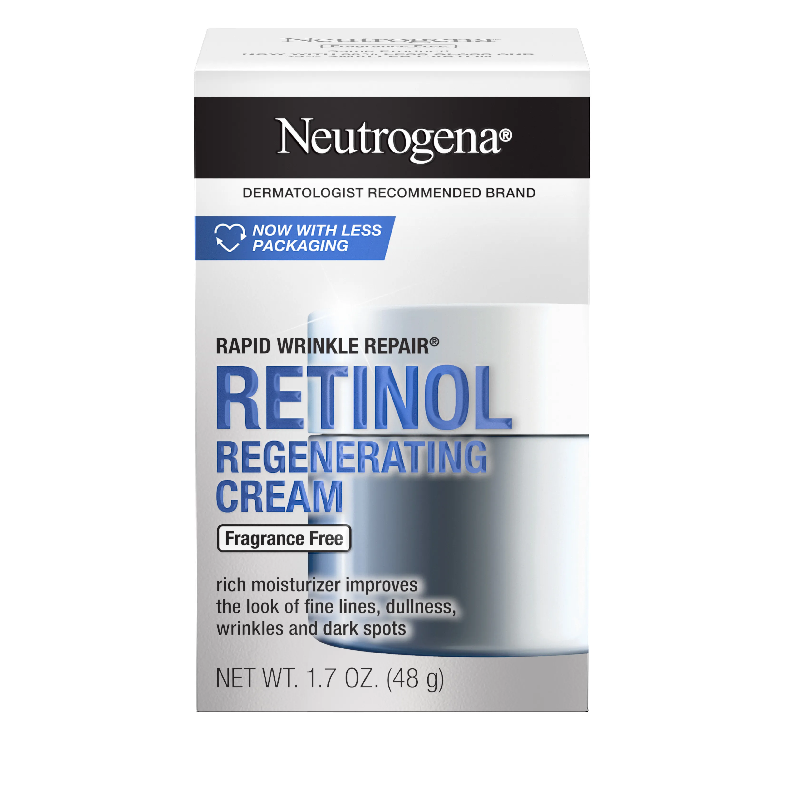 Neutrogena Rapid Wrinkle Repair Retinol Cream, Fragrance-Free, 1.7 oz, front package