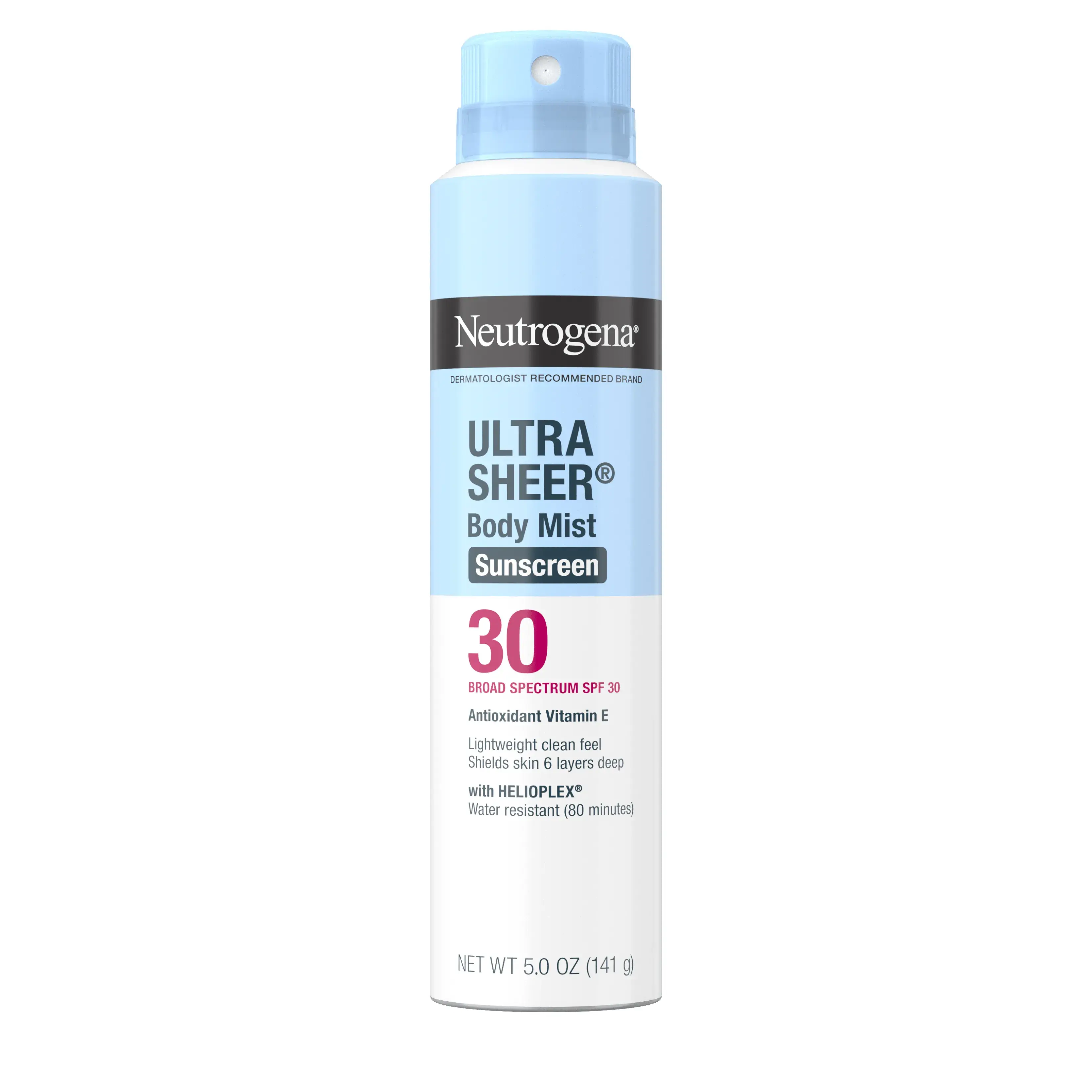 Neutrogena Ultra Sheer Body Mist Sunscreen Spray Broad Spectrum SPF 30, 5 Oz