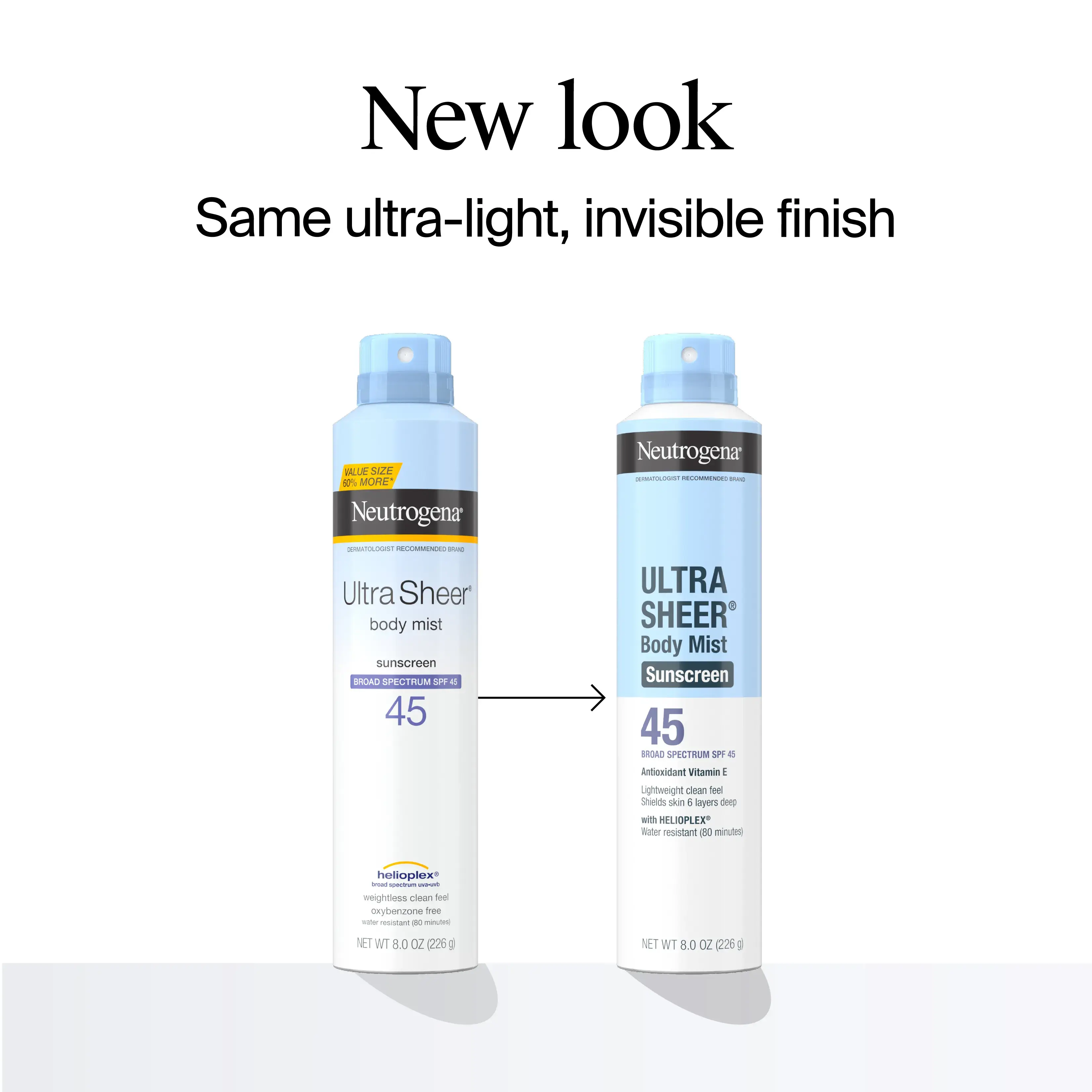 Neutrogena Ultra Sheer® Body Mist Sunscreen Broad Spectrum SPF 45, 5 Oz