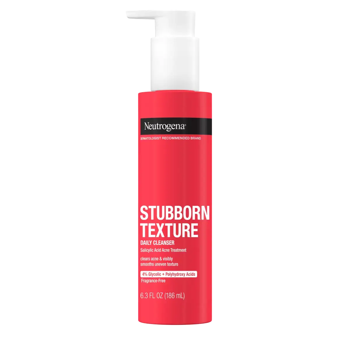 Neutrogena® Stubborn Texture™ Acne Cleanser for Textured Skin, front of pack