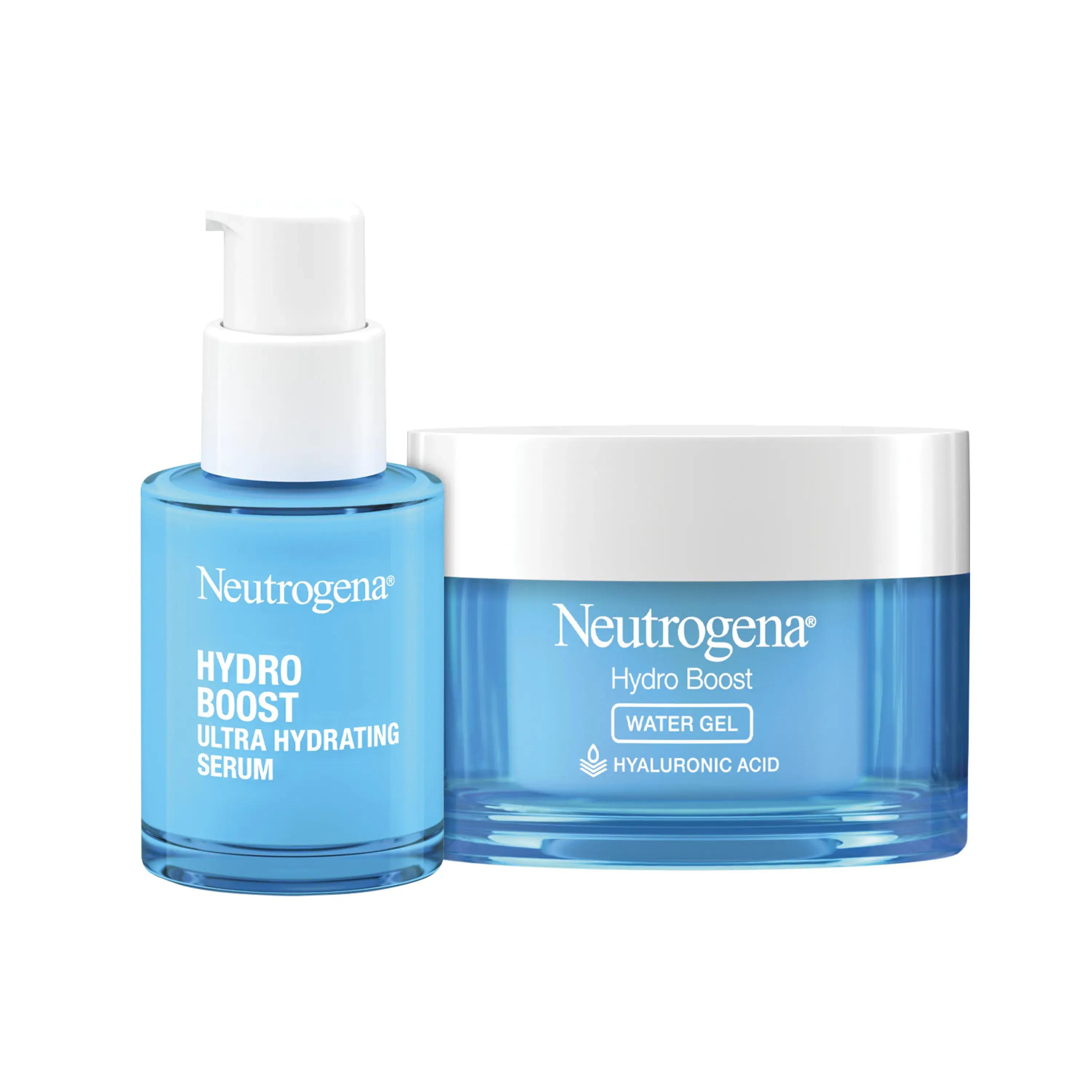Neutrogena® Daily Hydration Boost Regimen Duo with Hydro Boost Serum and Gel Moisturizer individual product packaging