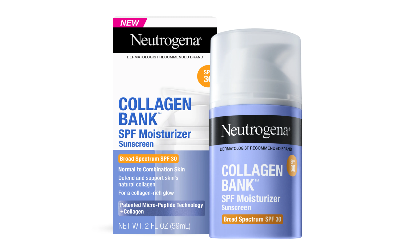 Neutrogena Collagen Bank SPF Moisturizer Broad Spectrum SPF 30, 2 fl