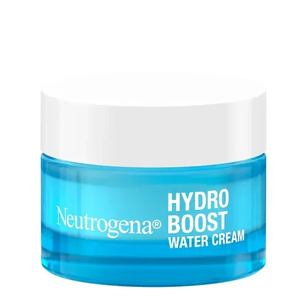 Neutrogena® Hydro Boost Hyaluronic Acid Water Cream Fragrance Free Facial Moisturizer, front of packaging content card