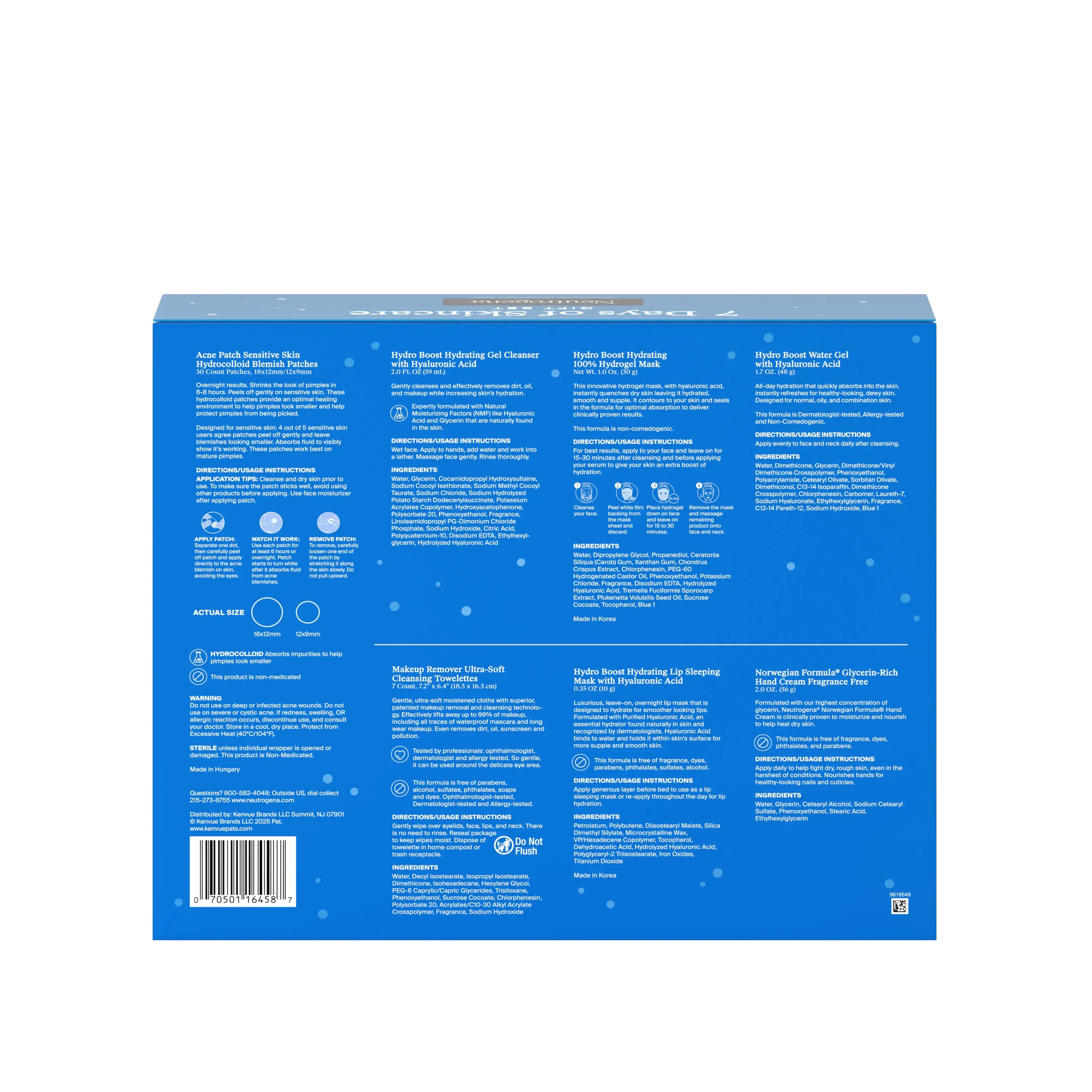 Neutrogena 7 Days of Skincare Gift Set Back of Packaging