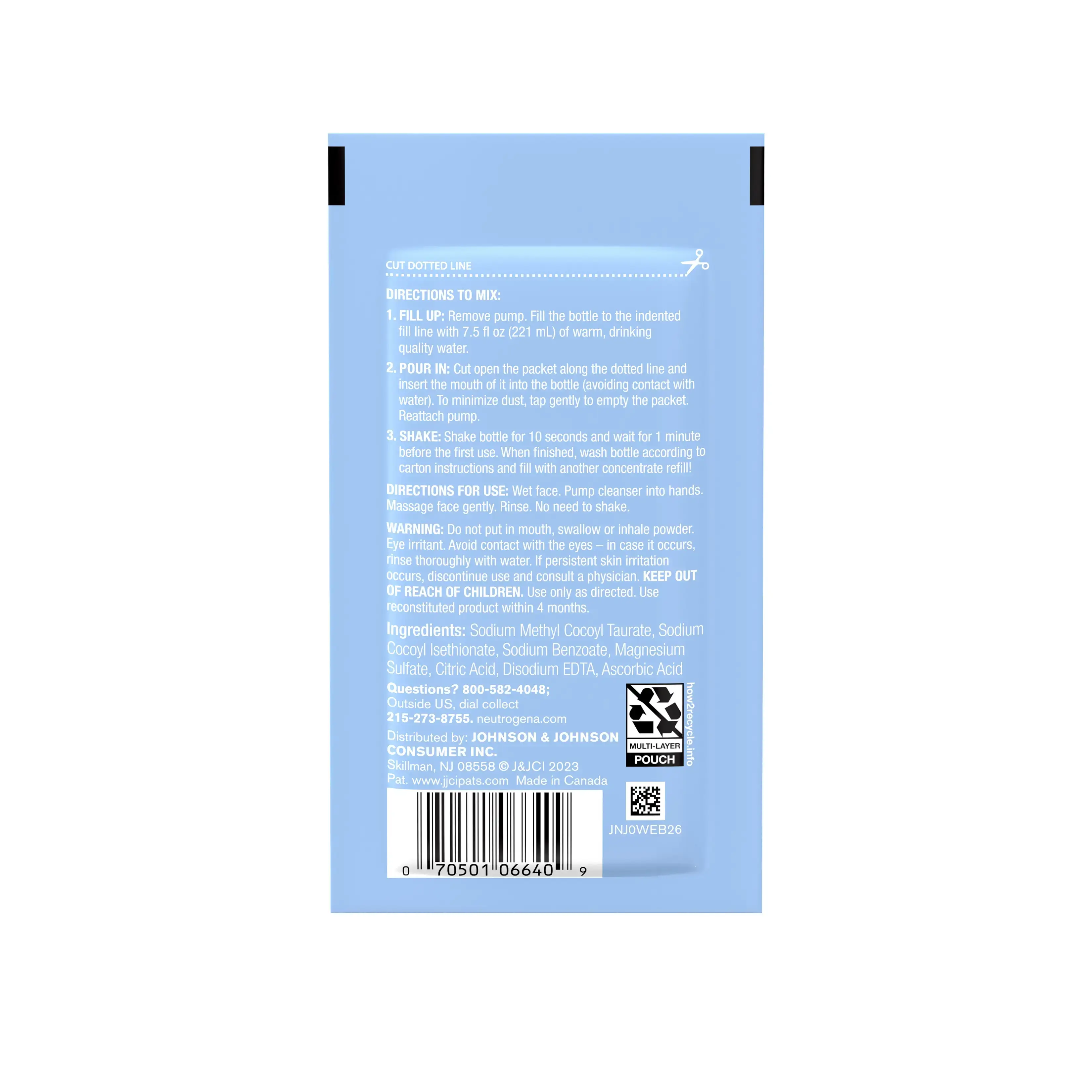 Neutrogena&reg; Gentle Foaming Facial Cleanser Concentrate Refill Pack 7.5 oz