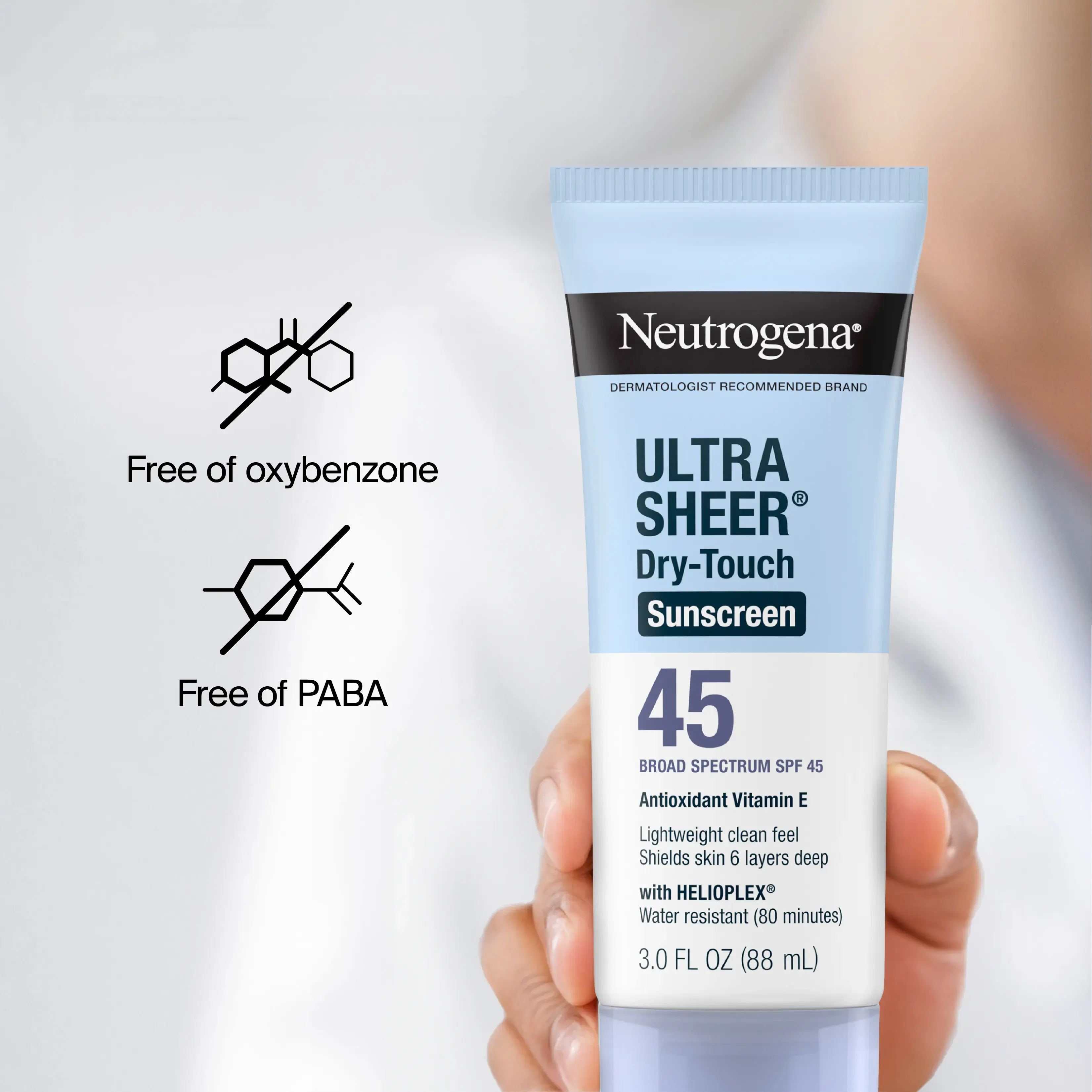 Neutrogena Ultra Sheer Dry-Touch Sunscreen Lotion Broad Spectrum SPF 45, 3 Fl. Oz