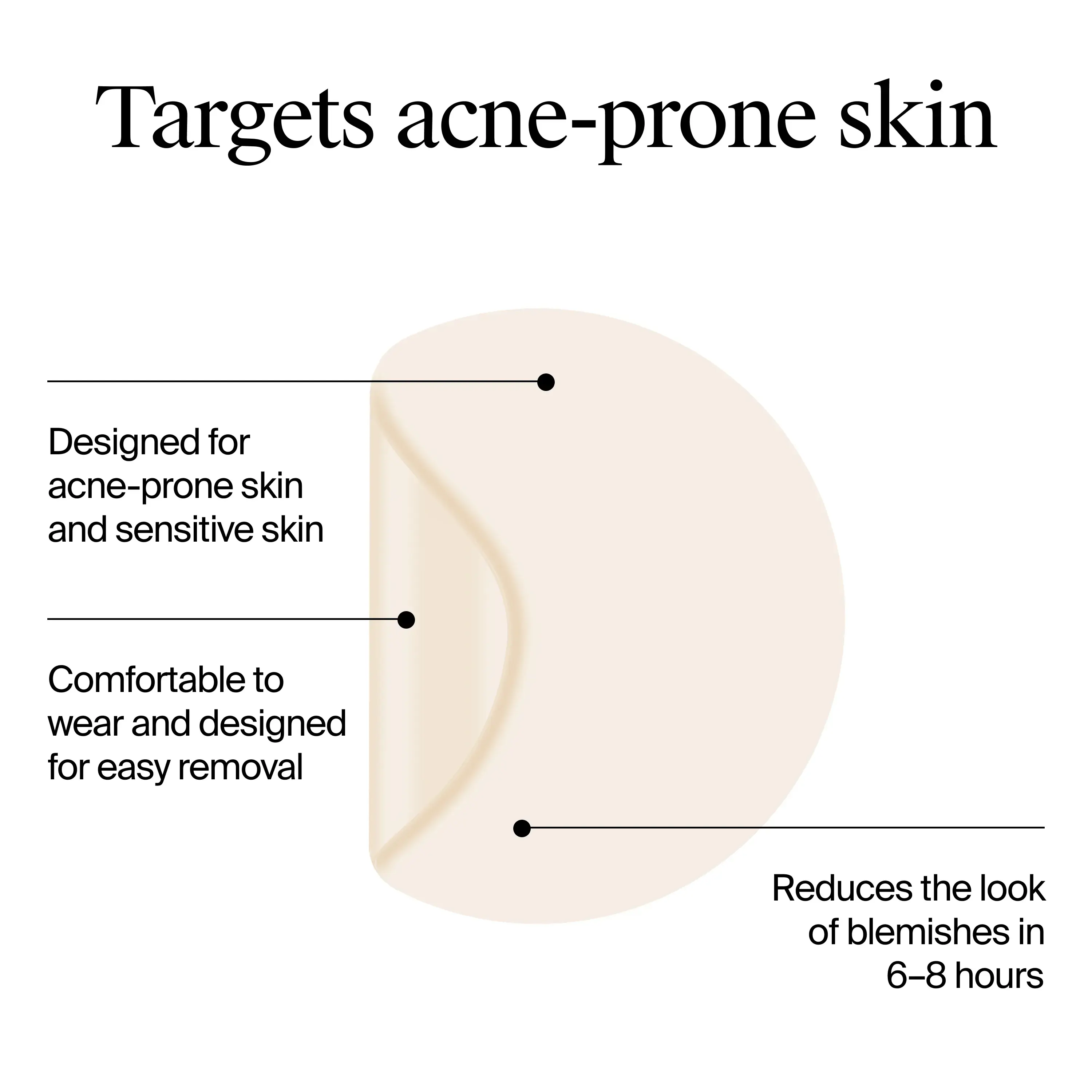 Targets acne-prone skin. Comfortable to wear and designed for easy removal.
