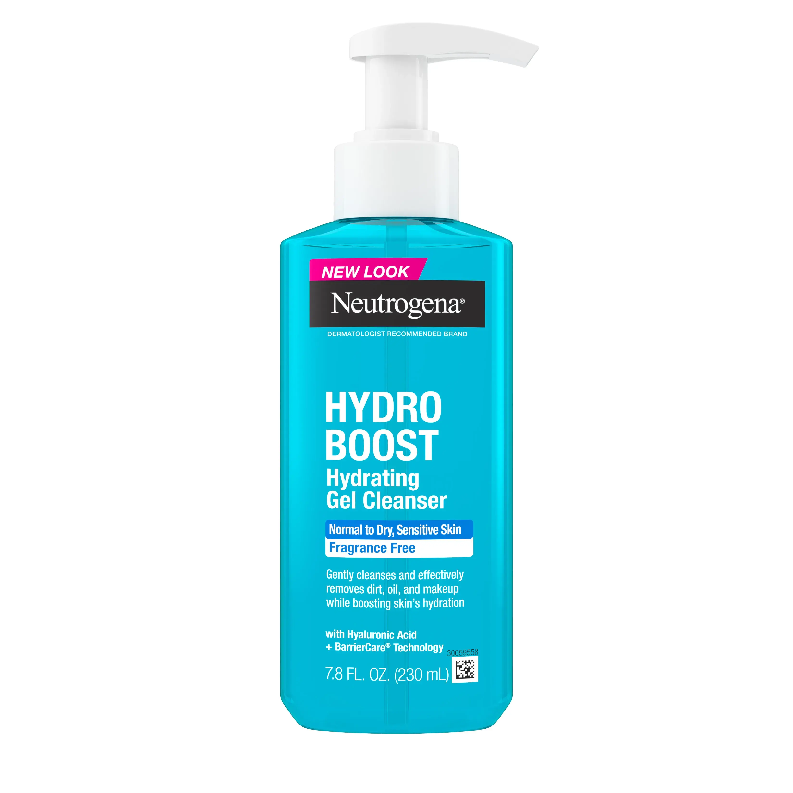 Neutrogena Hydro Boost Hydrating Cleansing Gel, Fragrance Free, 7.8 Fl. Oz Front of Packaging