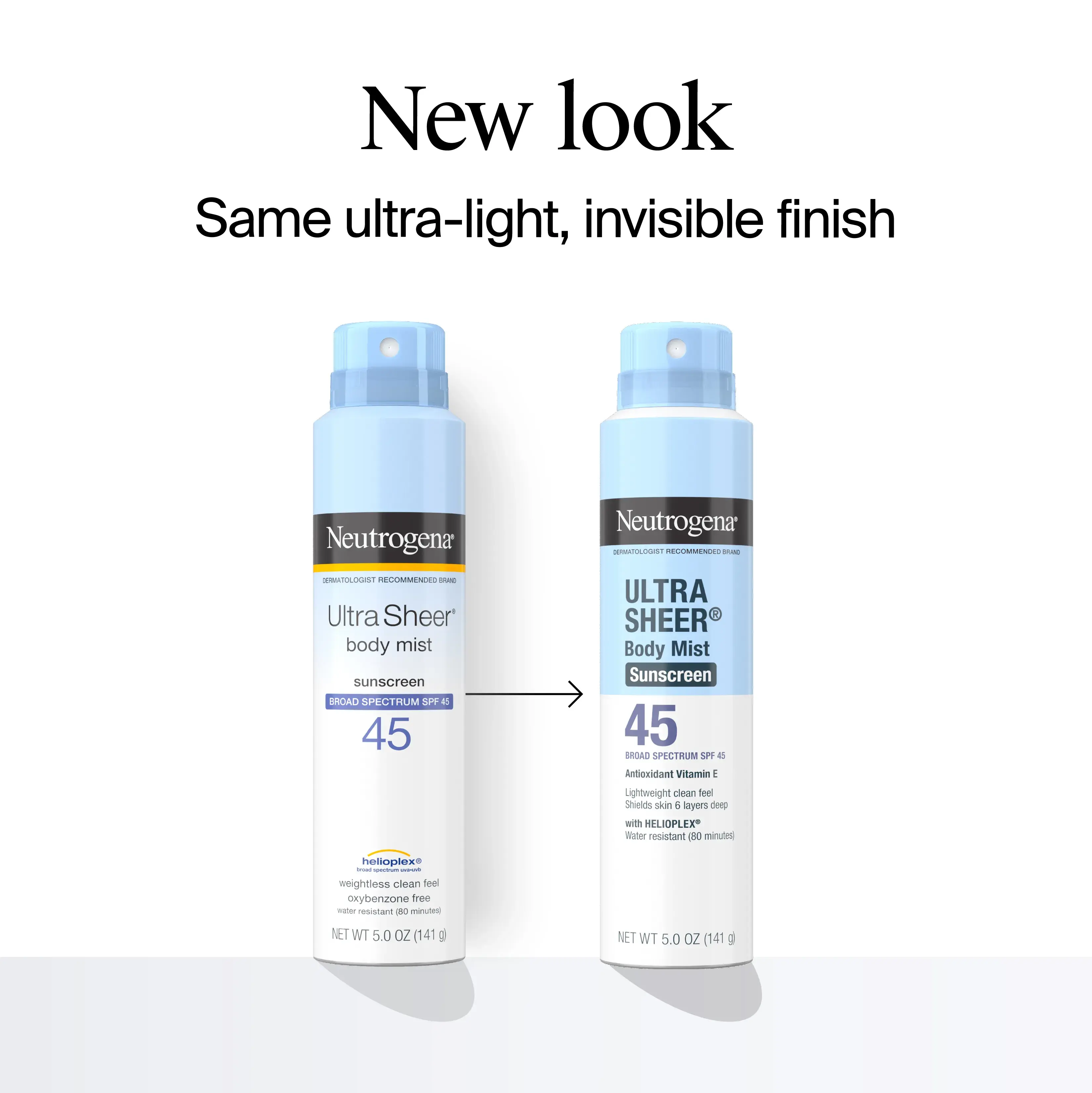 Neutrogena Ultra Sheer Body Mist Sunscreen Broad Spectrum SPF 45, 5 Oz