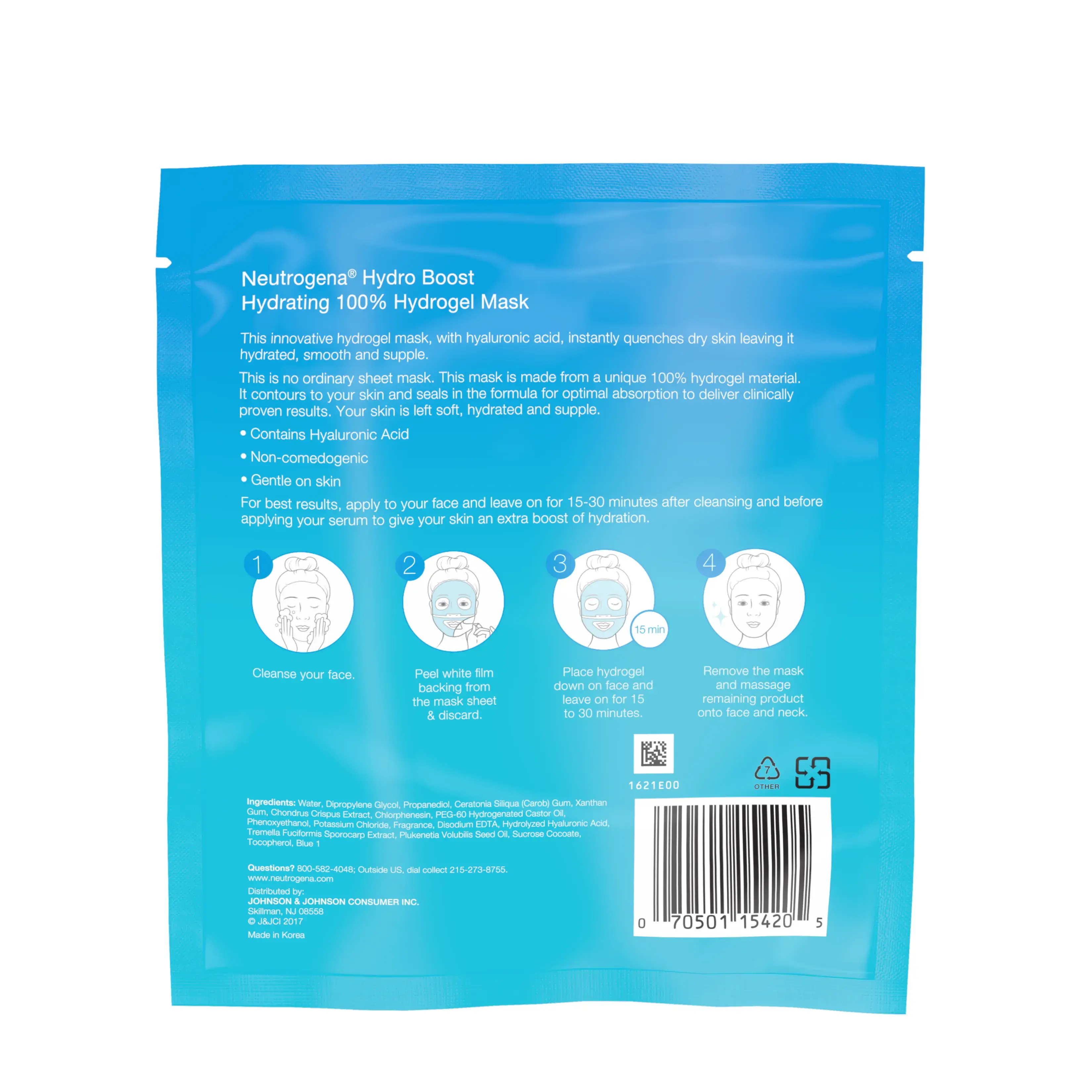 Neutrogena Hydro Boost Hydrating 100% Hydrogel Mask, 1 Oz