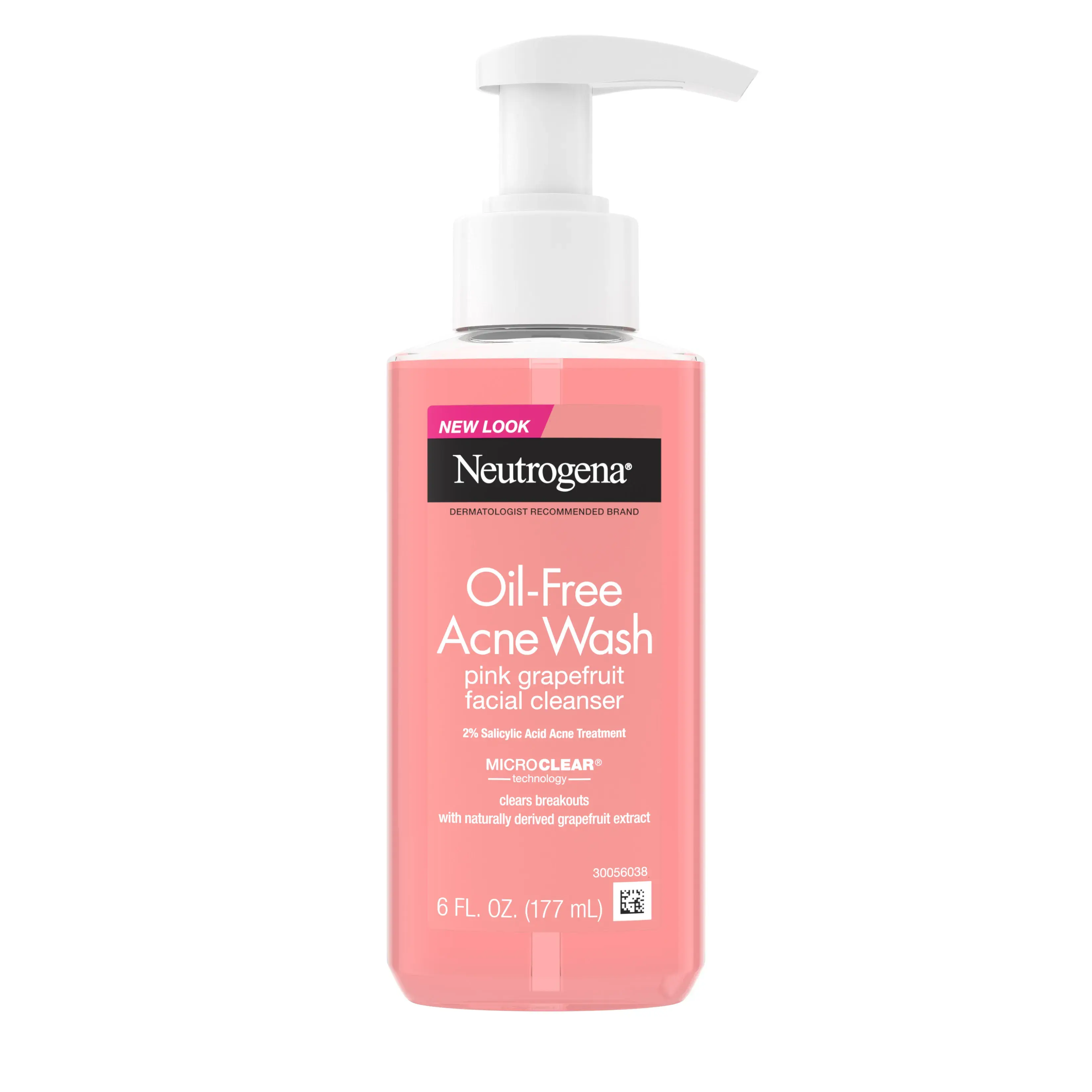 Neutrogena Oil-Free Acne Wash Pink Grapefruit Facial Cleanser 6 Fl. Oz Front of Packaging