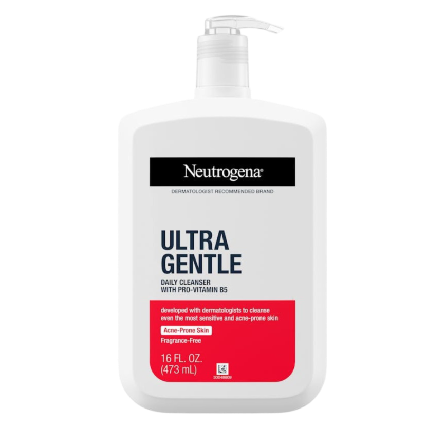 Neutrogena Ultra Gentle Daily Cleanser with Pro-Vitamin B5 for Acne Prone Skin, Fragrance-Free