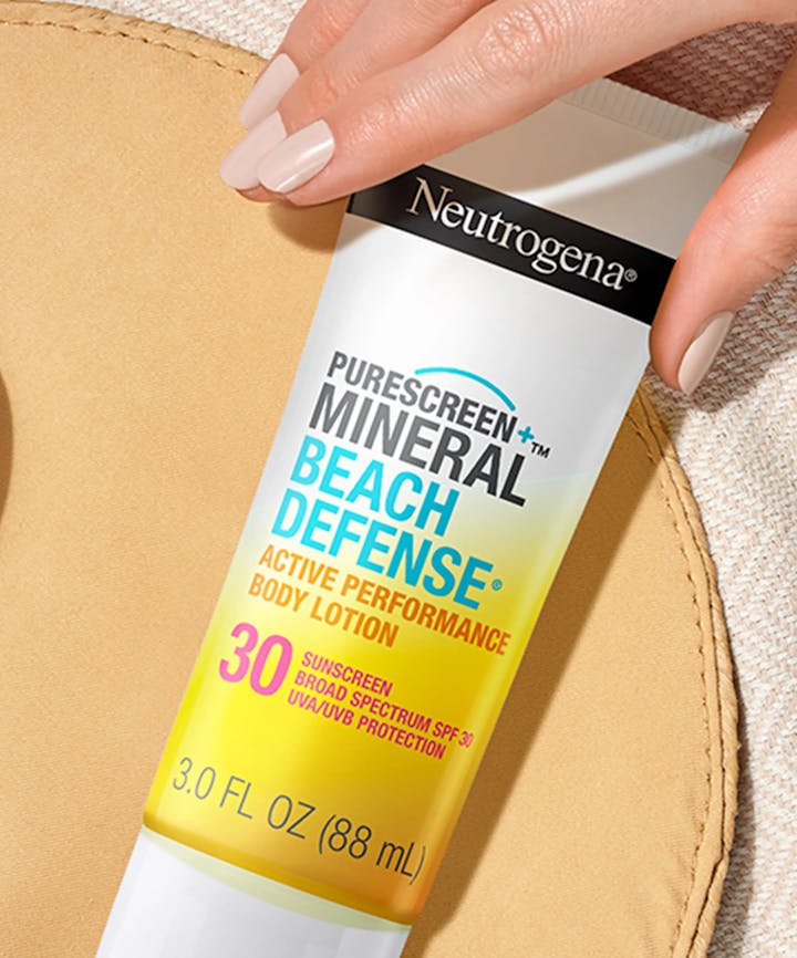 Neutrogena&reg; Purescreen+&trade; Mineral Beach Defense&trade; Active Performance Body Lotion Sunscreen, Broad Spectrum SPF 30