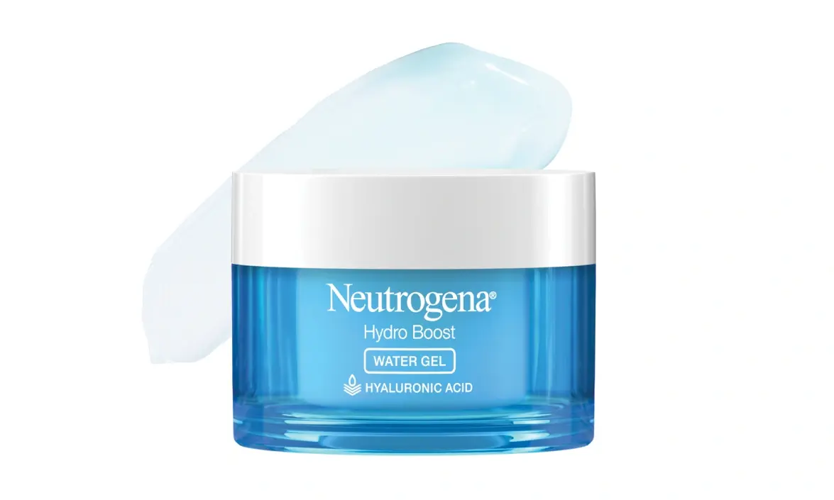 Neutrogena® Hydro Boost Water Gel Front of pack and texture swatch