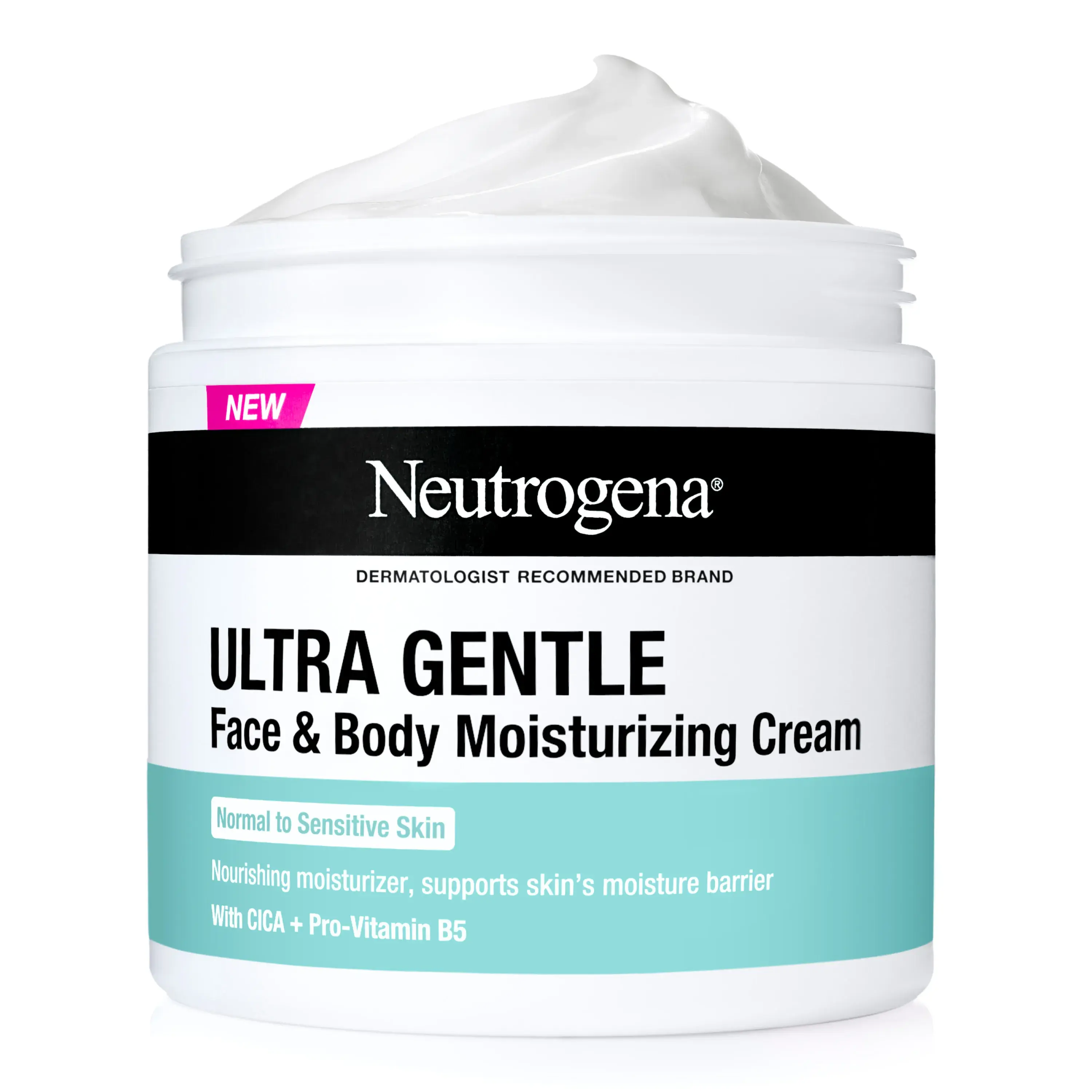Neutrogena Ultra Gentle Face & Body Daily Moisturizing Cream, 11 Oz, front of packaging.