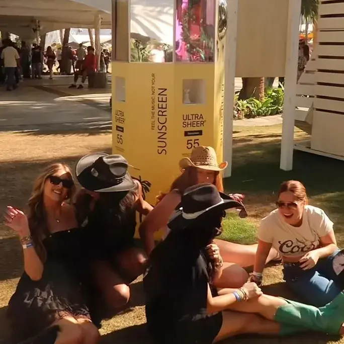 Coachella Festival Goers relaxing in the sun