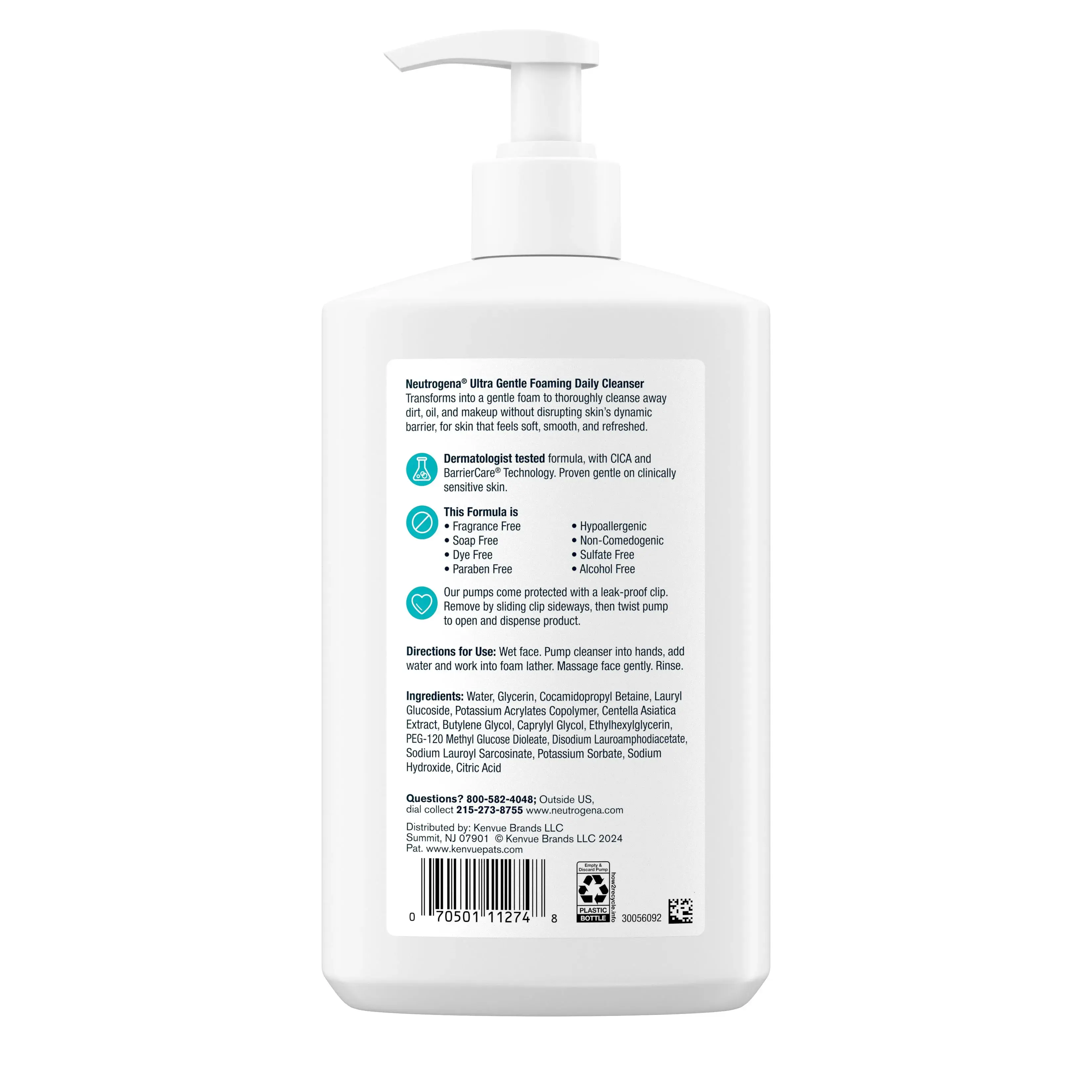 Neutrogena® Ultra Gentle Daily Cleanser for Sensitive Skin Packaging
