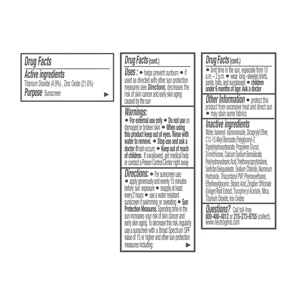 Drug facts label shows Healthy Skin Invisibly Radiant UV Primer SPF 30 ingredients, warnings and other information