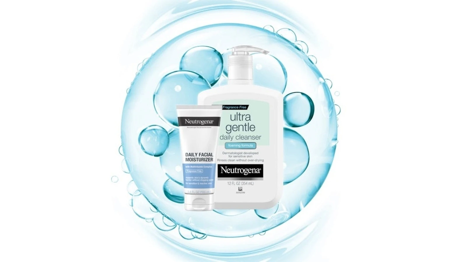 Neutrogena Ultra Gentle Daily Cleanser and Daily Facial Moisturizer for sensitive skin