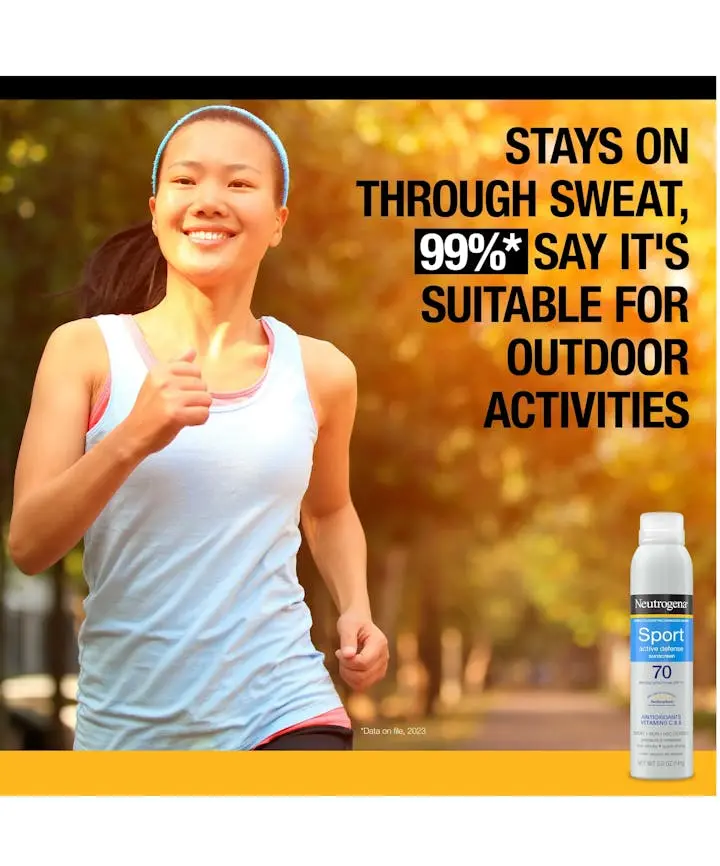 Neutrogena® Sport Active Defense with Broad Spectrum SPF 70 Sunscreen Spray